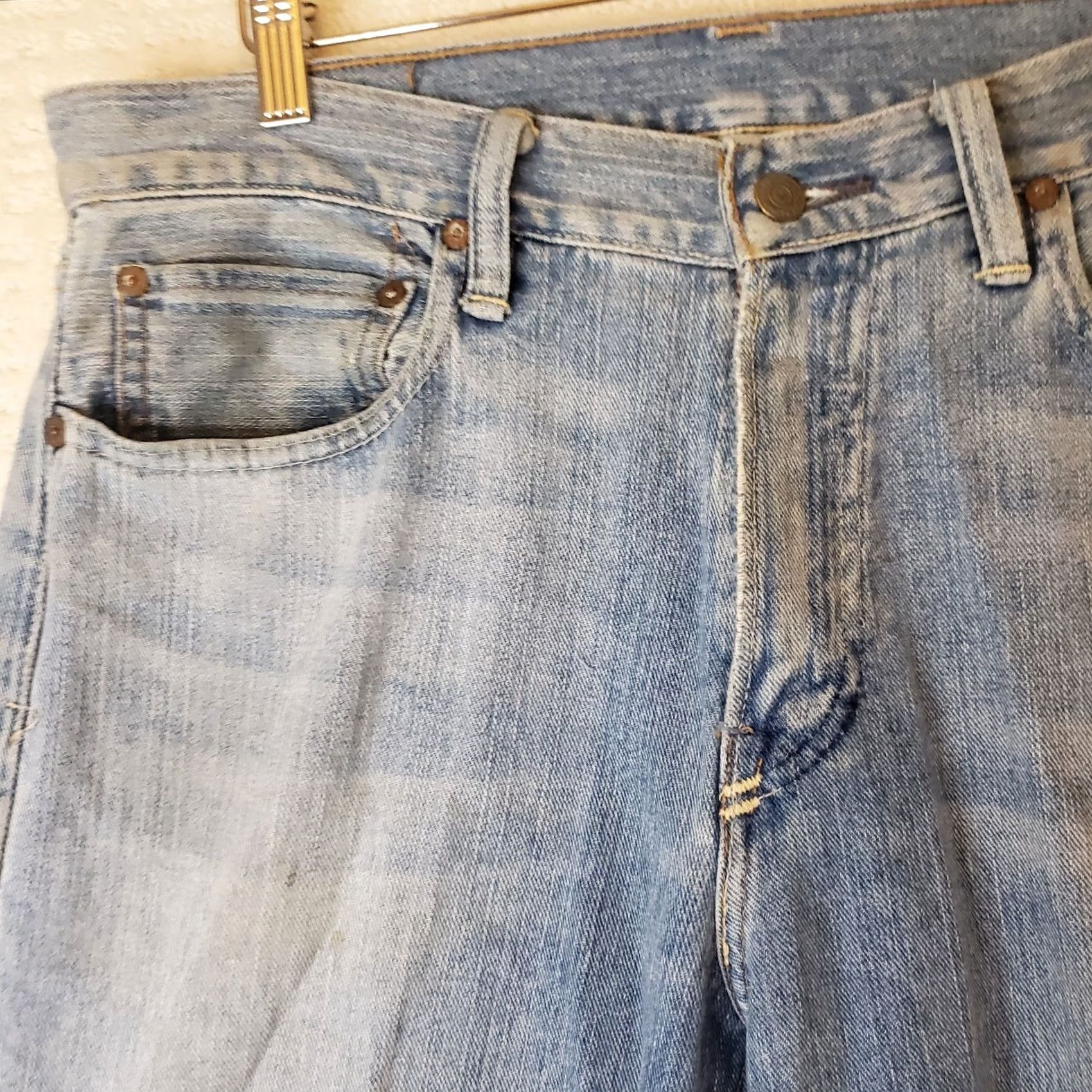 Polo Ralph Lauren Polo Ralph Lauren Jeans Men's 33x30 Relaxed Fit Thomson Lightly Distressed Denim Blue 5-Pocket Logo Belt Loops Solid Distressed Classic Mens Size US XS / EU 42 / 0 - 6 Thumbnail