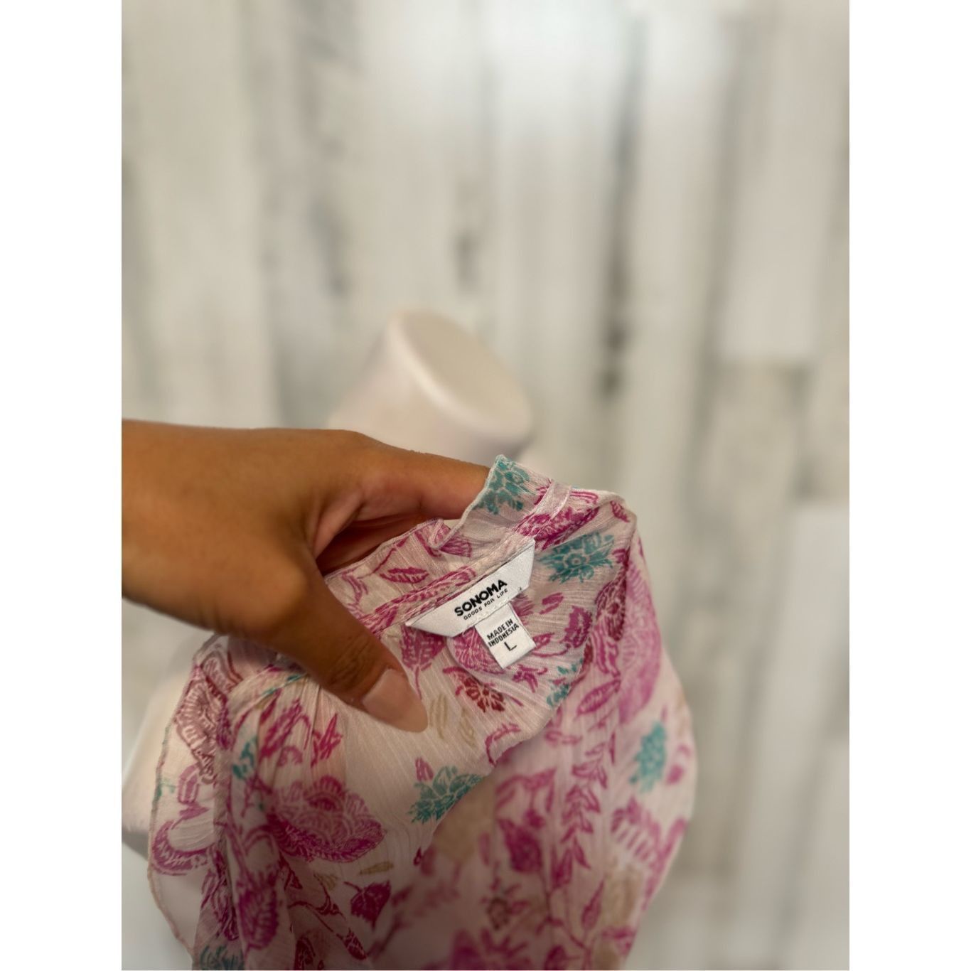 Sonoma Sonoma Floral Sleeveless Blouse Women’s Size L Pink Boho Lig Size L / US 10 / IT 46 - 6 Thumbnail