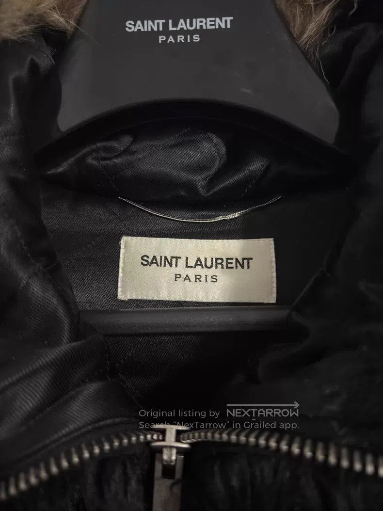 Saint Laurent Paris Saint Laurent Paris Raccoon Fur Collar Zippered Fur Coat Size US M / EU 48-50 / 2 - 6 Thumbnail