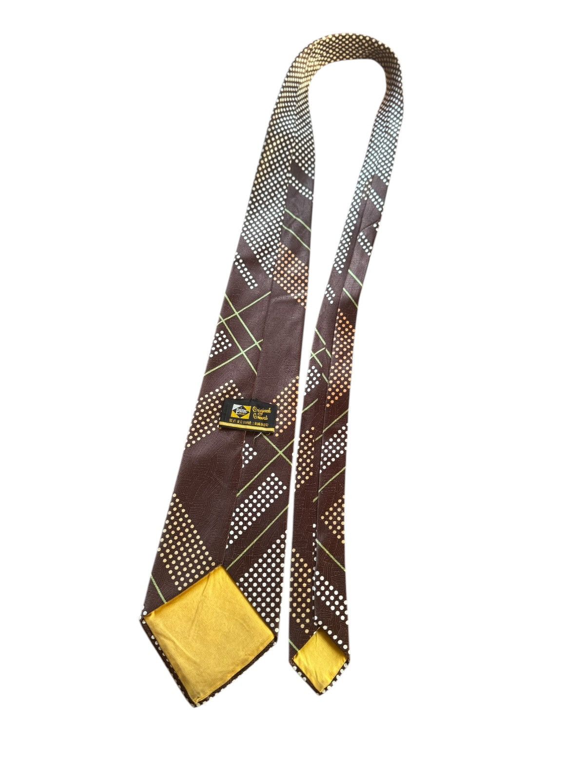 Other Vintage Brown Textured Pattern Silk Tie Size ONE SIZE - 4 Thumbnail