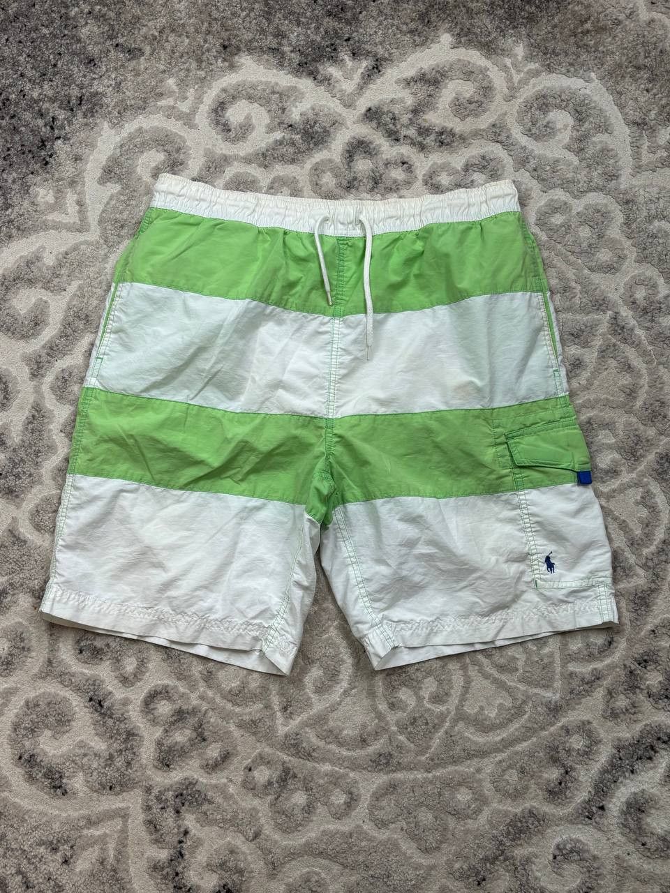 Polo Ralph Lauren Vintage Polo Ralph Lauren Striped Swim Shorts Green White M Size US 34 / EU 50 - 6 Thumbnail