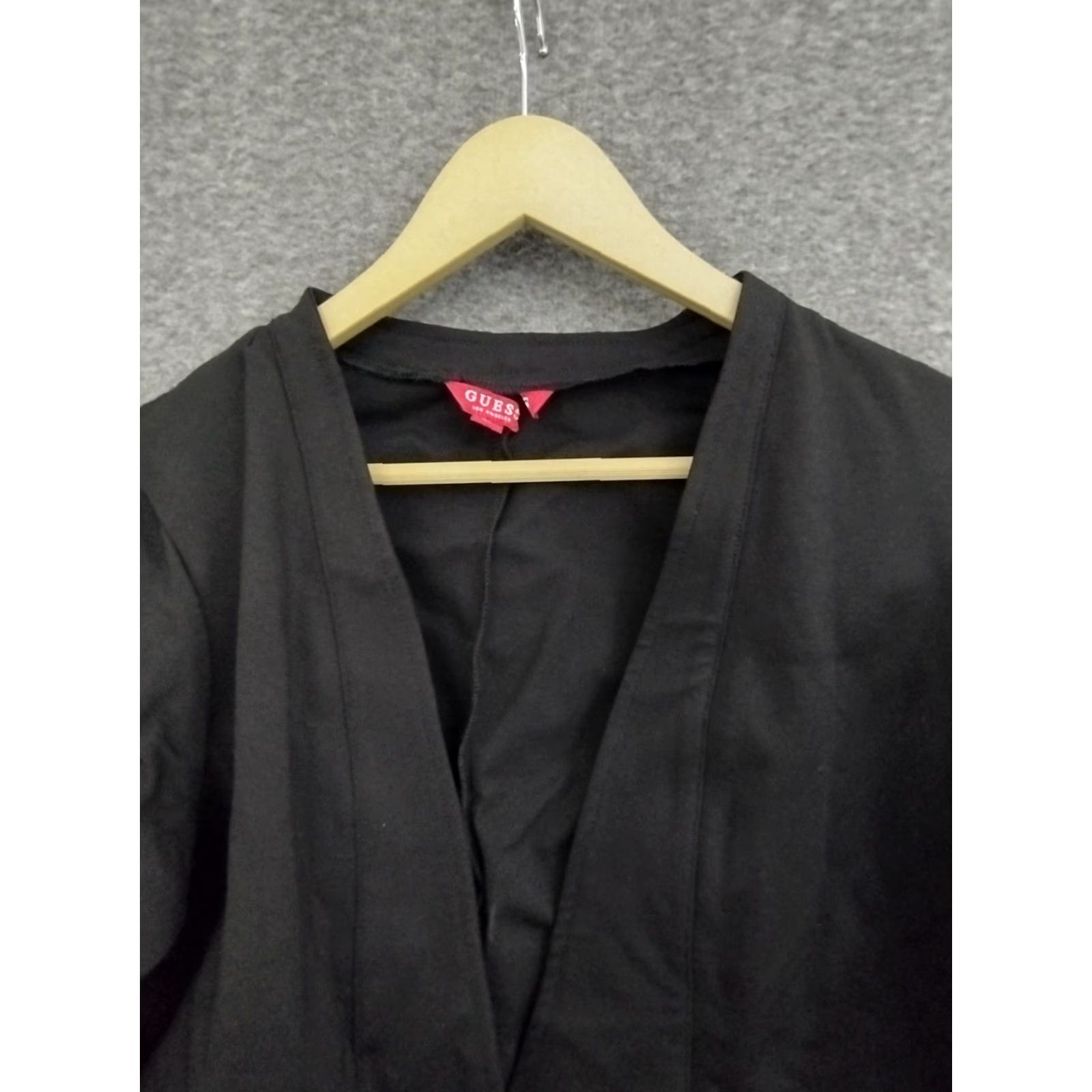 Guess GUESS Blazer Shirt Black Open Front Cropped XL Women's Blazer Bohemian Short Jacket Casual Formal Office Workwear 90s? Size XL / US 12-14 / IT 48-50 - 3 Thumbnail