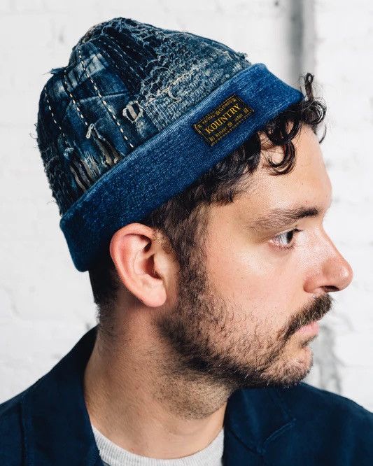 Kapital Boro Patchwork Trashed Reversible Beanie Sashiko Fisherman Size ONE SIZE - 3 Thumbnail