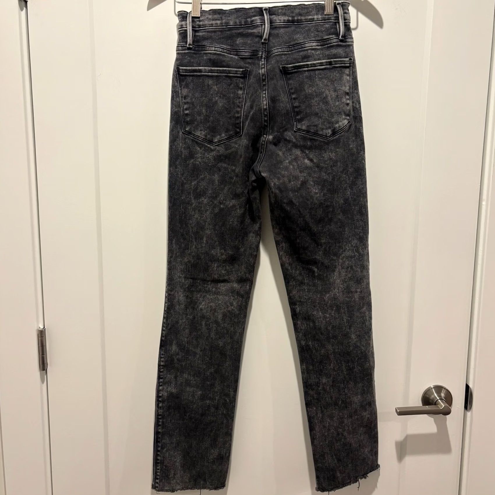 Frame FRAME Le Sylvie Slender Straight Jeans Gray 26 Acid Wash 5-Pocket Denim Womens Stretch Slim Straight Rise High Inseam 27 Size 26" / US 2 / IT 38 - 6 Thumbnail