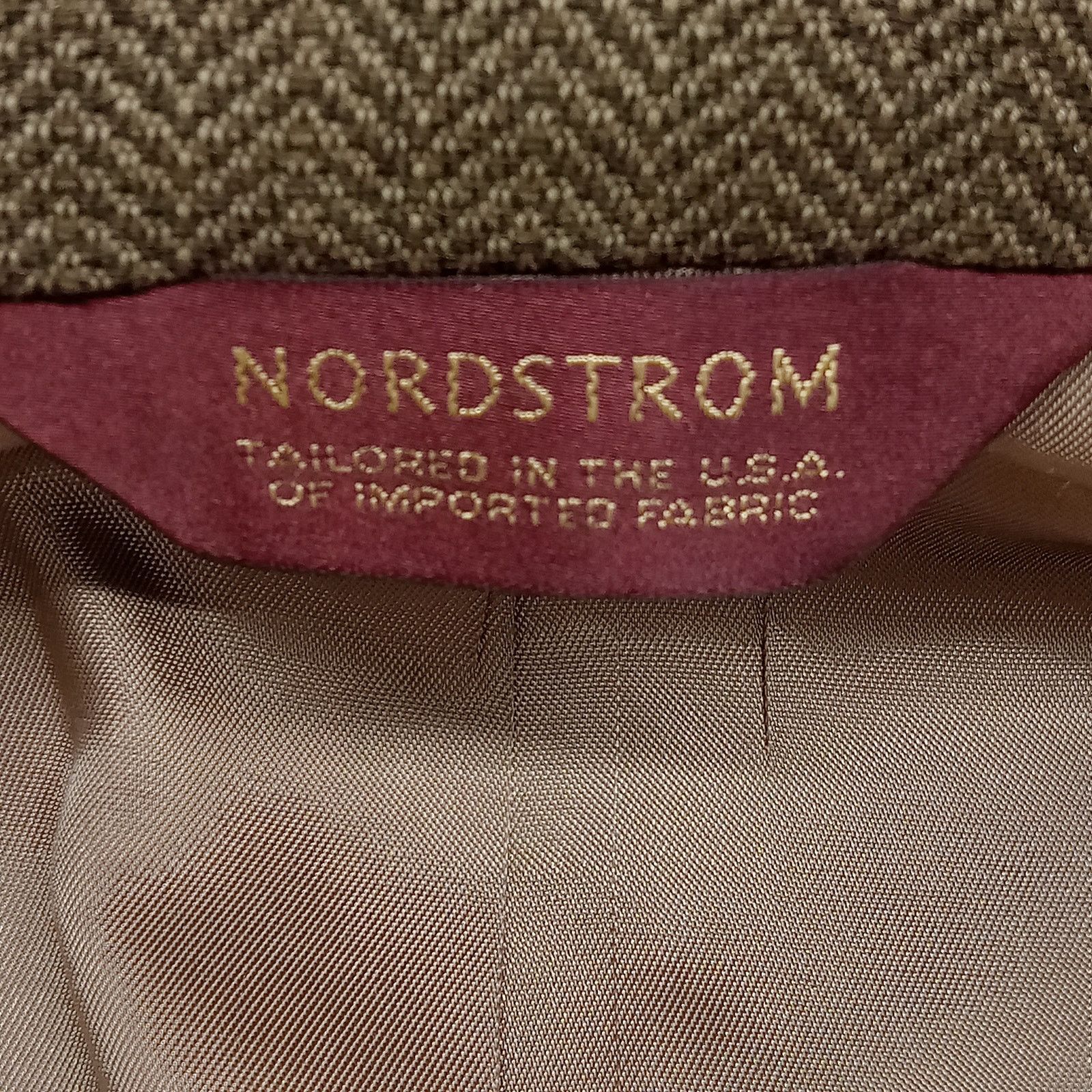 Nordstrom Nordstrom Suit Jacket Mens 40R Brown Chevron 3 Button Wool Size 40R - 6 Thumbnail