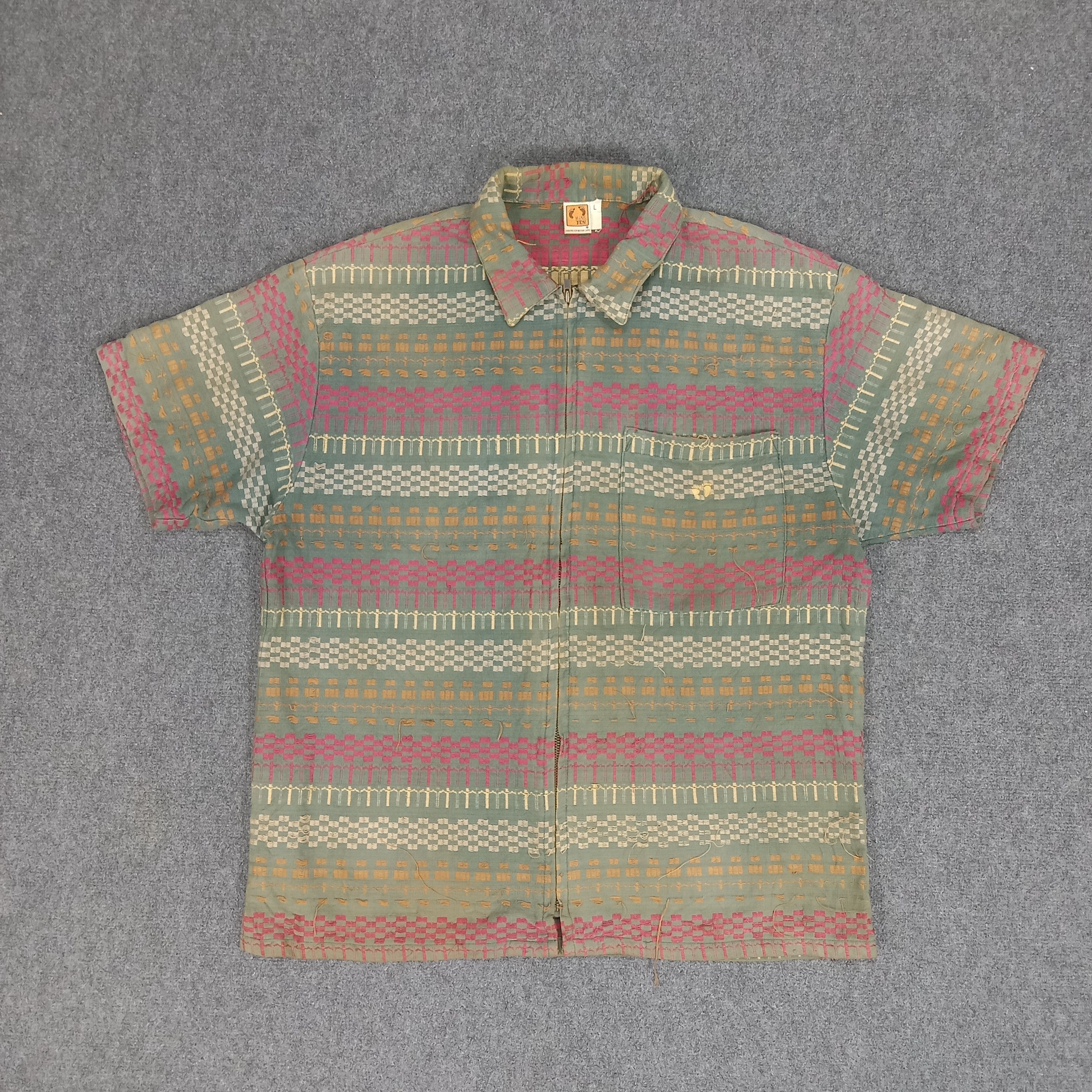 Hang Ten × Vintage Hang Ten American Retro Style Zipper Shirt Size US L / EU 52-54 / 3 - 1 Thumbnail