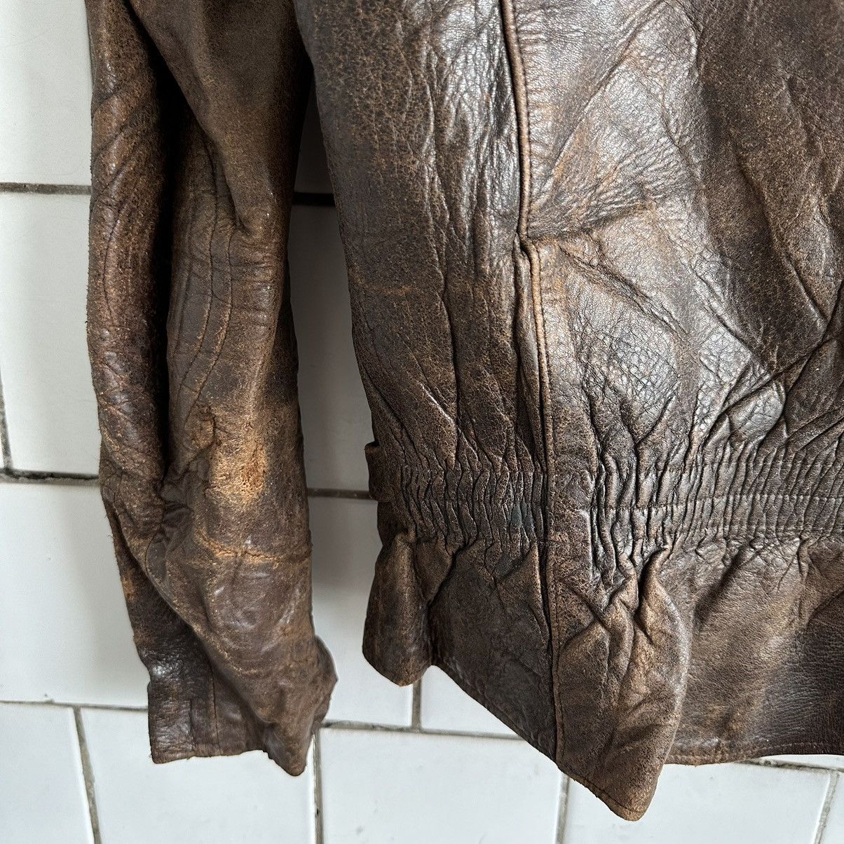 Other Vintage Moto Leather Jacket Distressed Y2K Style USA 90s Size US M / EU 48-50 / 2 - 11 Thumbnail