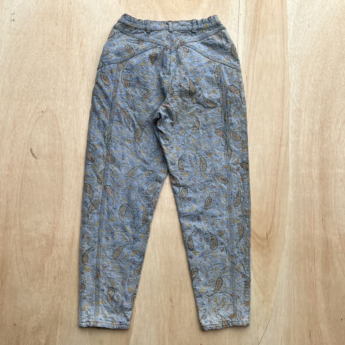 If Six Was Nine SIMPLE LIFE PAISLEY STITCHED HIGHWAIST BAGGY DENIM Size 27" / US 4 / IT 40 - 5 Thumbnail