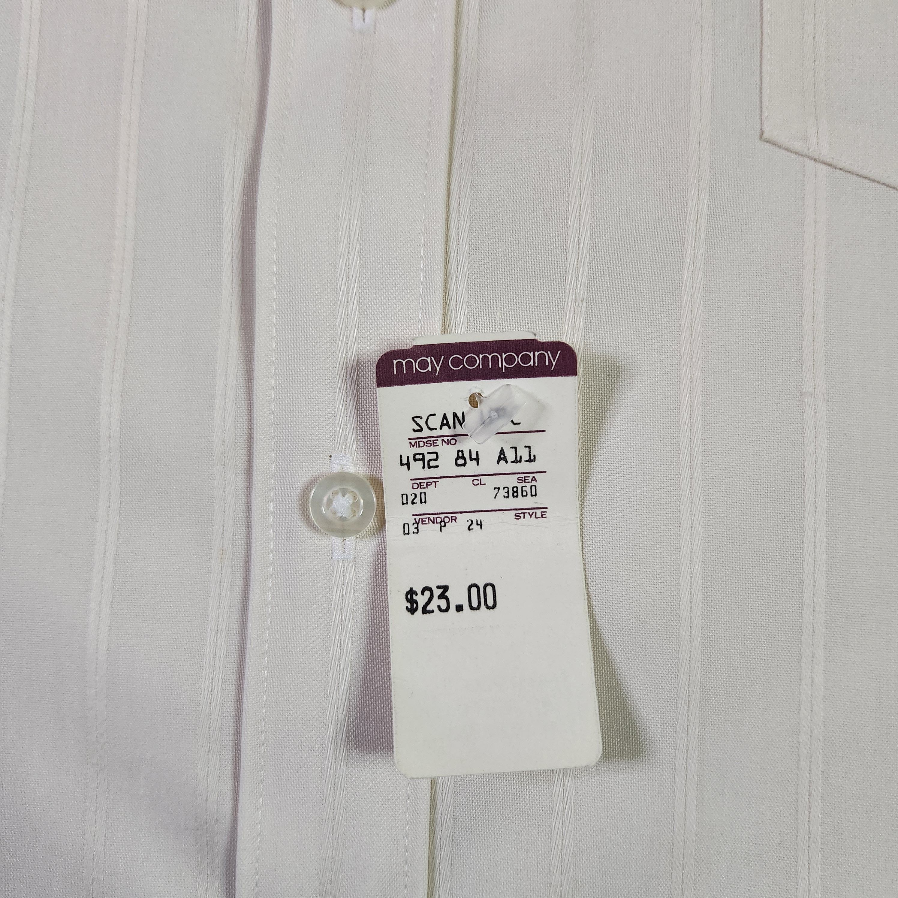 Van Heusen VINTAGE Van Heusen Half Sleeve Dress Shirt 15.5 Cream Stripe Size US L / EU 52-54 / 3 - 9 Thumbnail