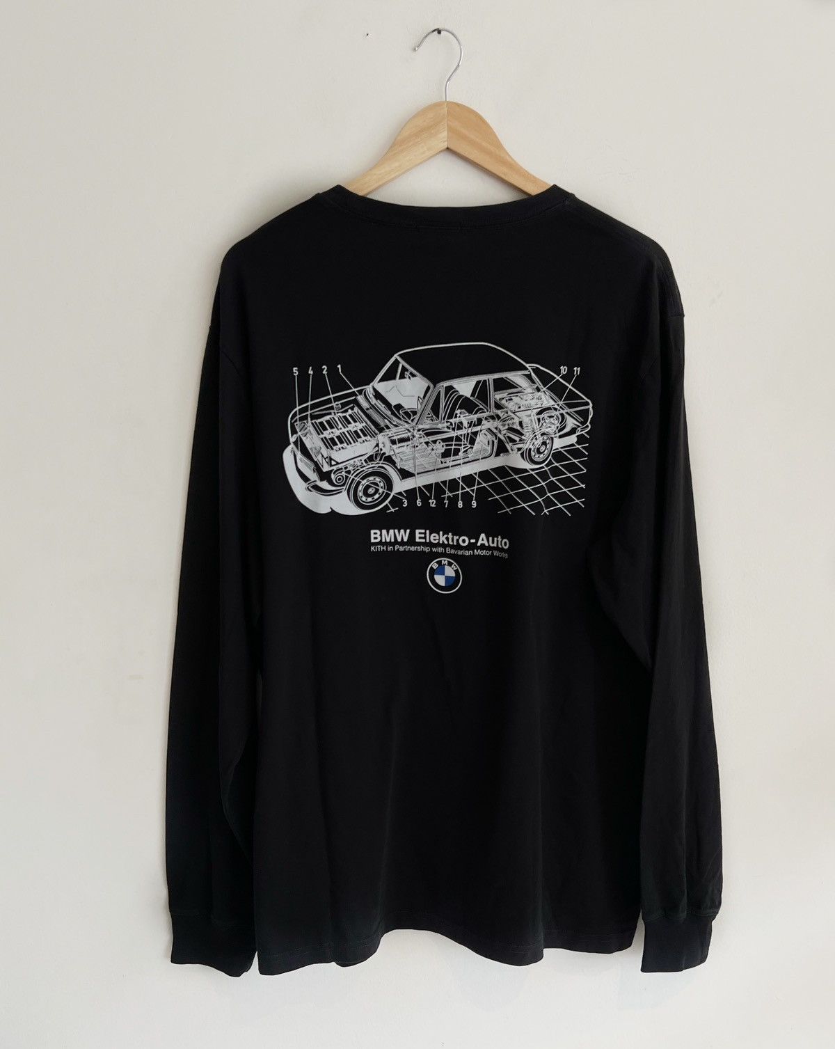 image of Kith Bmw Mechanical Long Sleeve Tee in Black, Men's (Size Large)