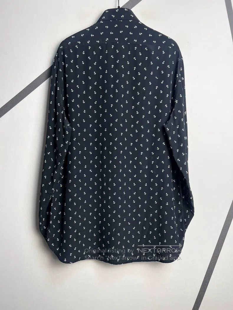 Saint Laurent Paris Saint Laurent Paris size 39 Anchor Print Silk Shirt Size US M / EU 48-50 / 2 - 2 Thumbnail