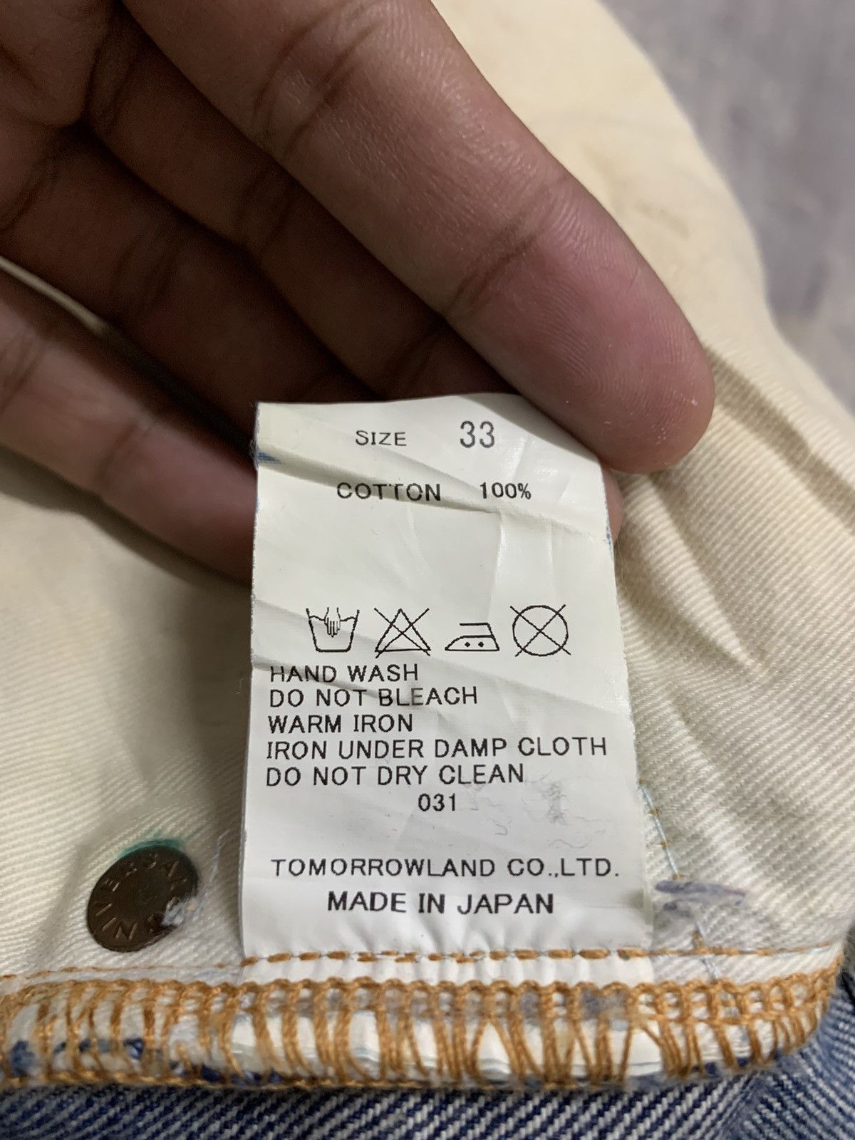 Japanese Brand Japanese Blue Work Custom Sashiko Boro Selvedge Denim Size US 35 - 23 Thumbnail