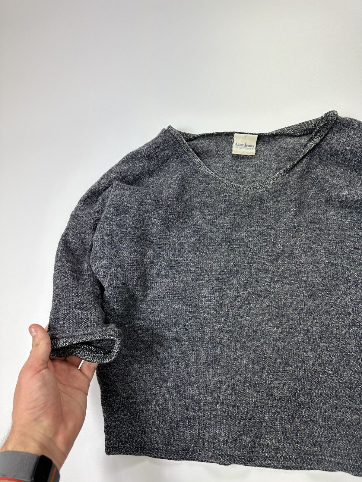 Acne Studios Acne Studios Cropped Sweater Graphite Size S / US 4 / IT 40 - 8 Thumbnail