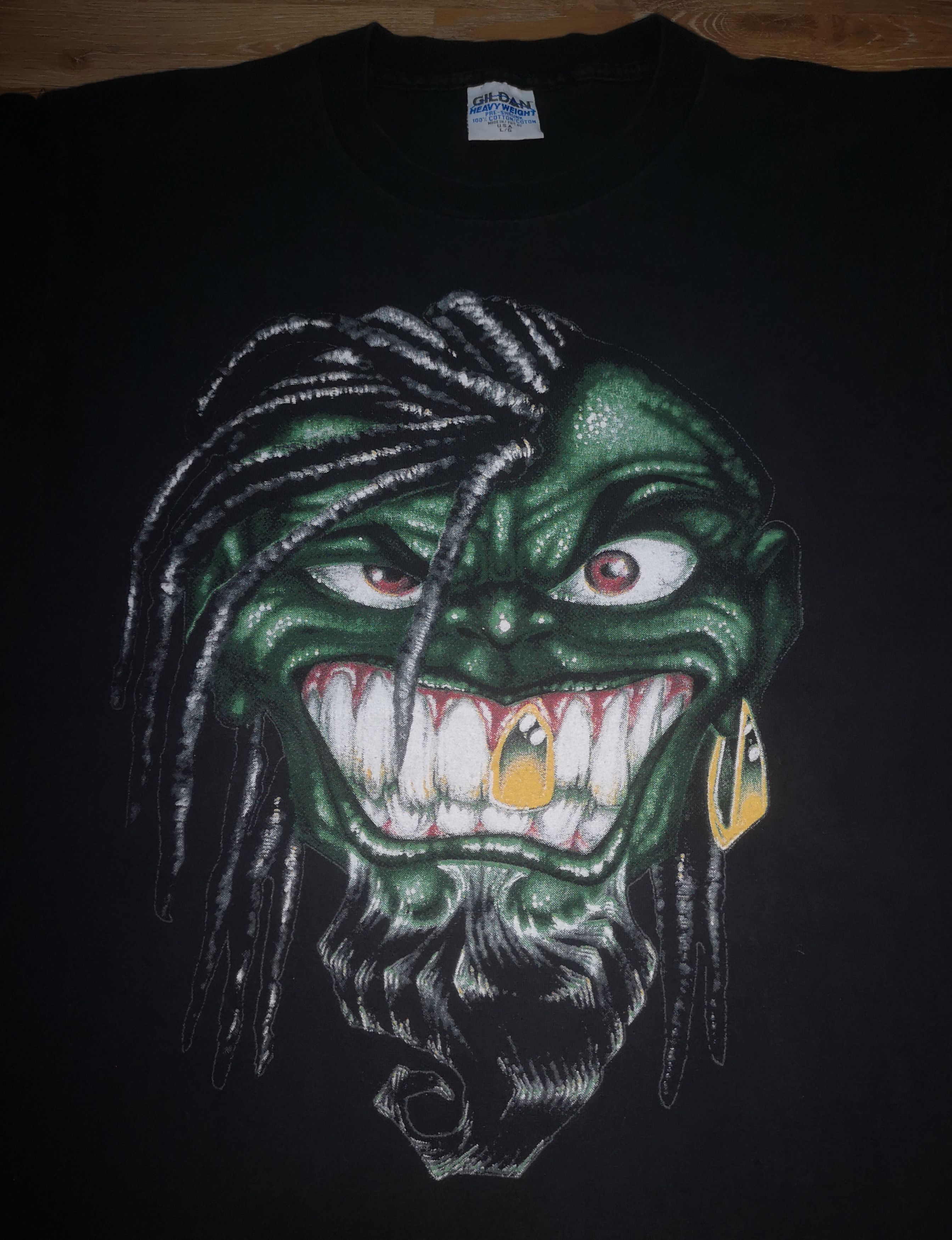 Band Tees × Vintage Vintage 90s Jezus Rides A Riksha Thrash Metal Band T Shirt Size US L / EU 52-54 / 3 - 5 Thumbnail