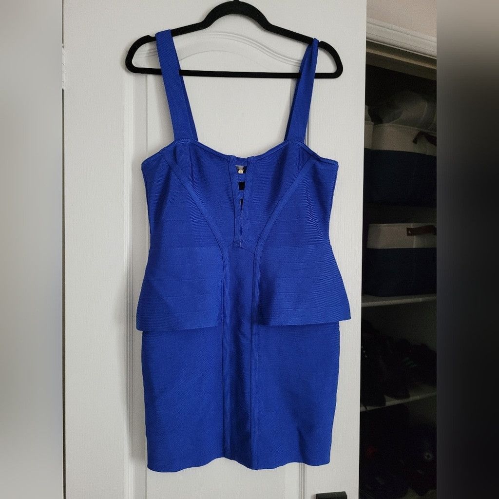 Georges Marciano Marciano Blue Bandage Dress Size L Size L / US 10 / IT 46 - 1 Thumbnail