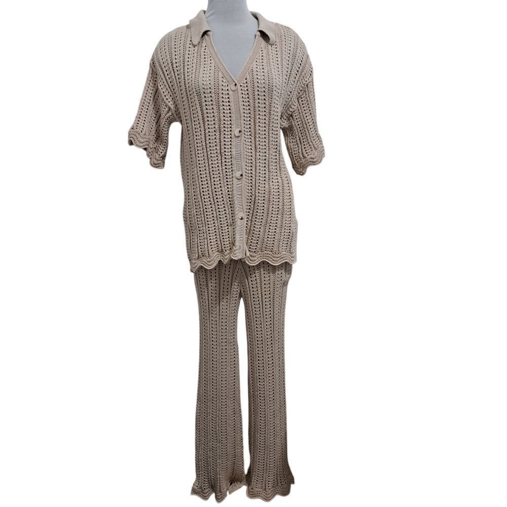 Other Solitaire 2 Piece Set Crochet Boho Knit Top/Pants Cover Up L Size 34" / US 12 / IT 48 - 1 Thumbnail