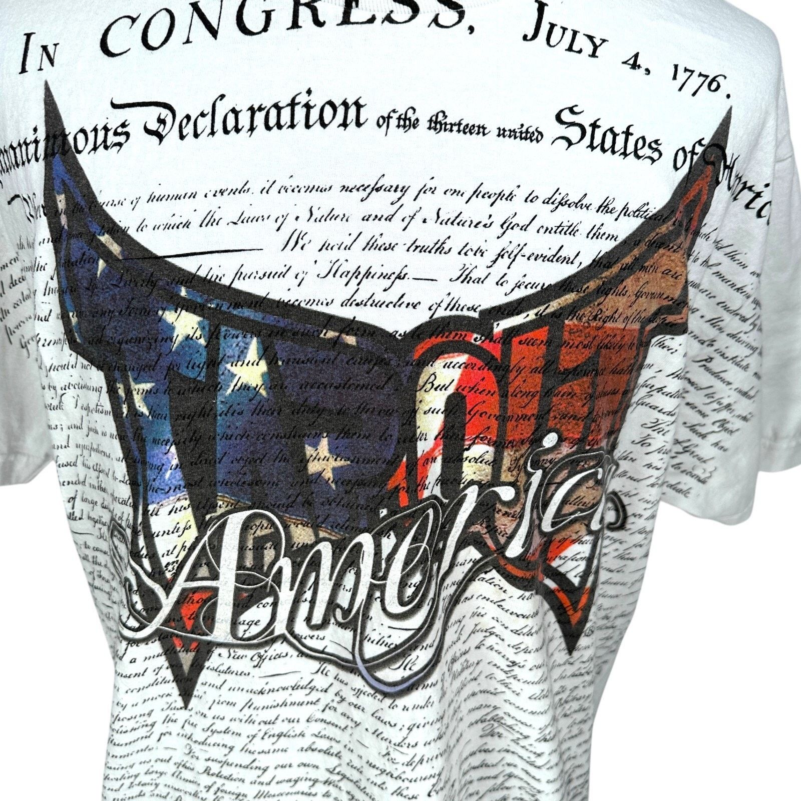 Tapout Vintage Tapout America Declaration T-Shirt Men’s XL White Size US XL / EU 56 / 4 - 2 Thumbnail