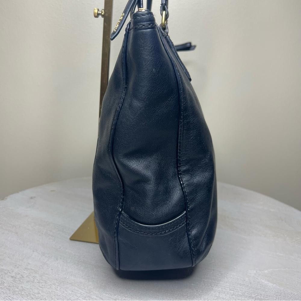 Coach COACH Poppy Black Leather Shoulder Small Zipper Tote Size ONE SIZE - 5 Thumbnail