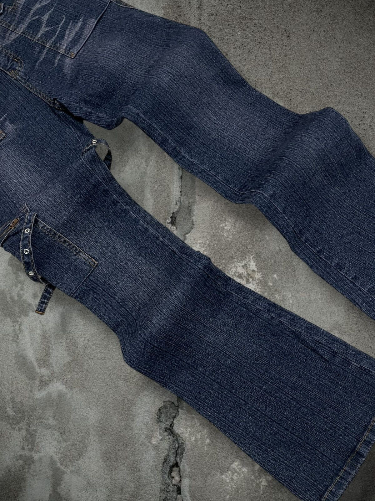 Designer Vintage Og 90s Japan Designer Haphazard Flared Bondage Denim Size US 27 - 6 Thumbnail