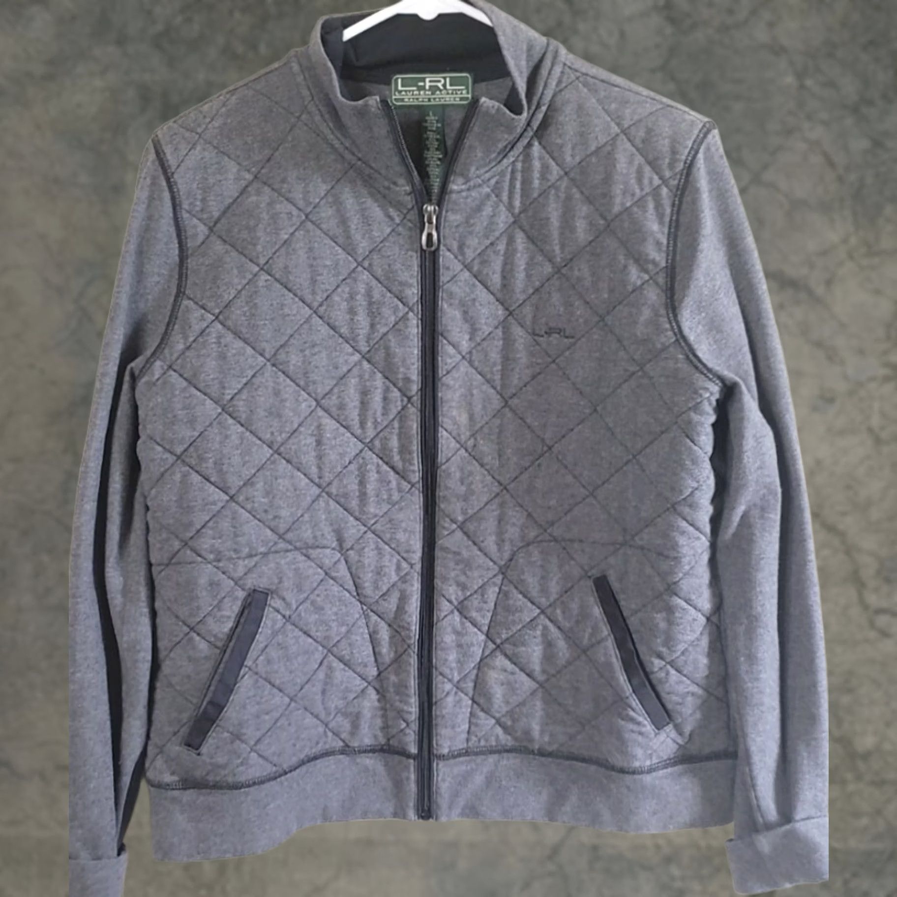 Ralph Lauren VINTAGE? LAUREN ACTIVE Ralph Lauren Women's L Gray Full Zip Quilted Fleece Lined Jacket Size L / US 10 / IT 46 - 1 Thumbnail