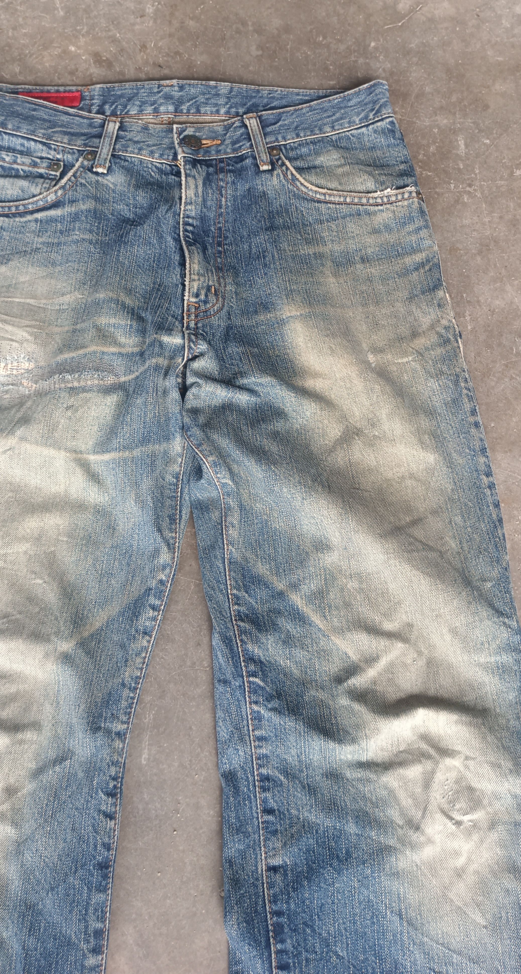 Edwin × Vintage Vintage💥 Edwin 503 REBEL Regular Distressed jeans Size US 31 - 4 Thumbnail