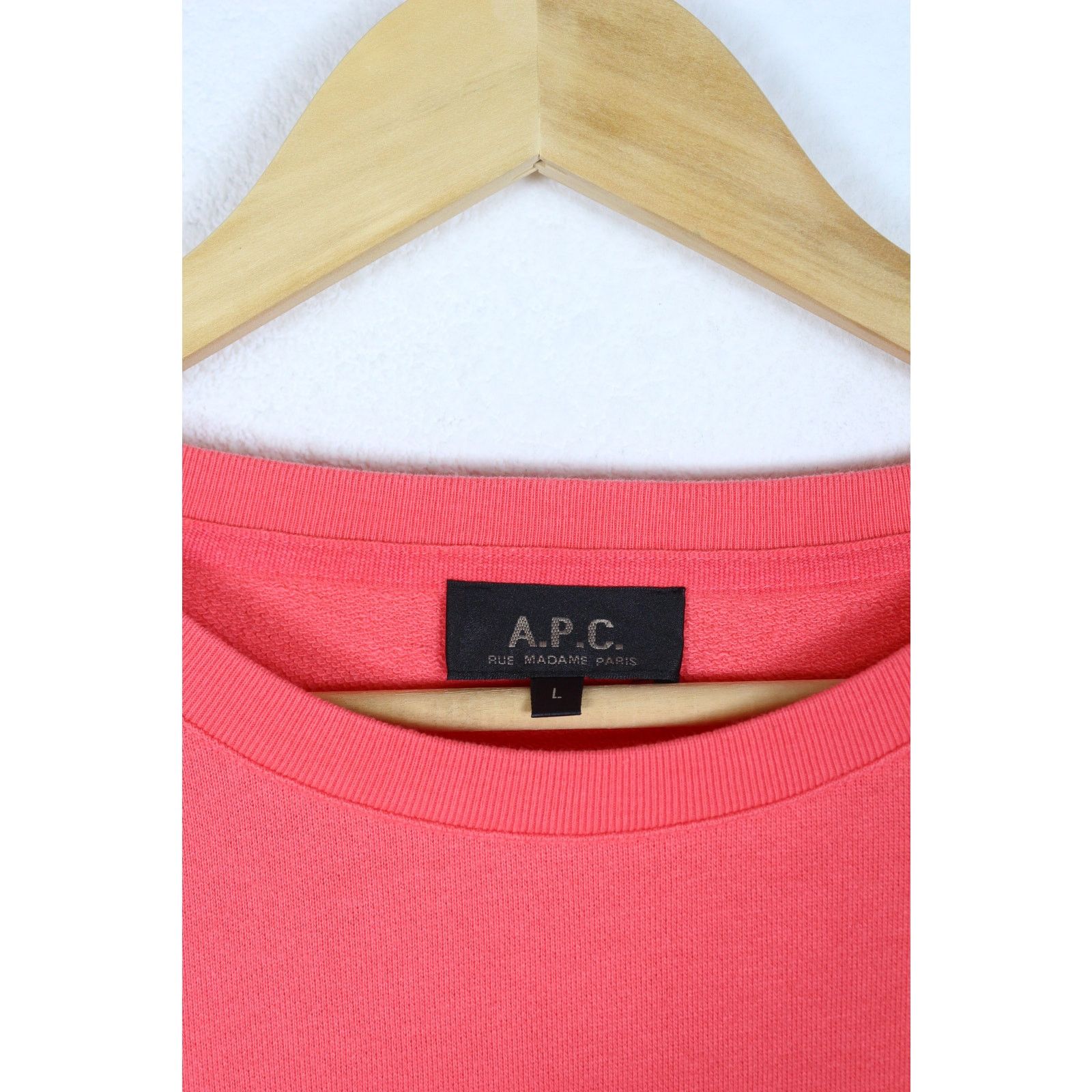 A.P.C. A.P.C. Pink Jersey Cotton Sweatshirt Crew Size L / US 10 / IT 46 - 3 Thumbnail
