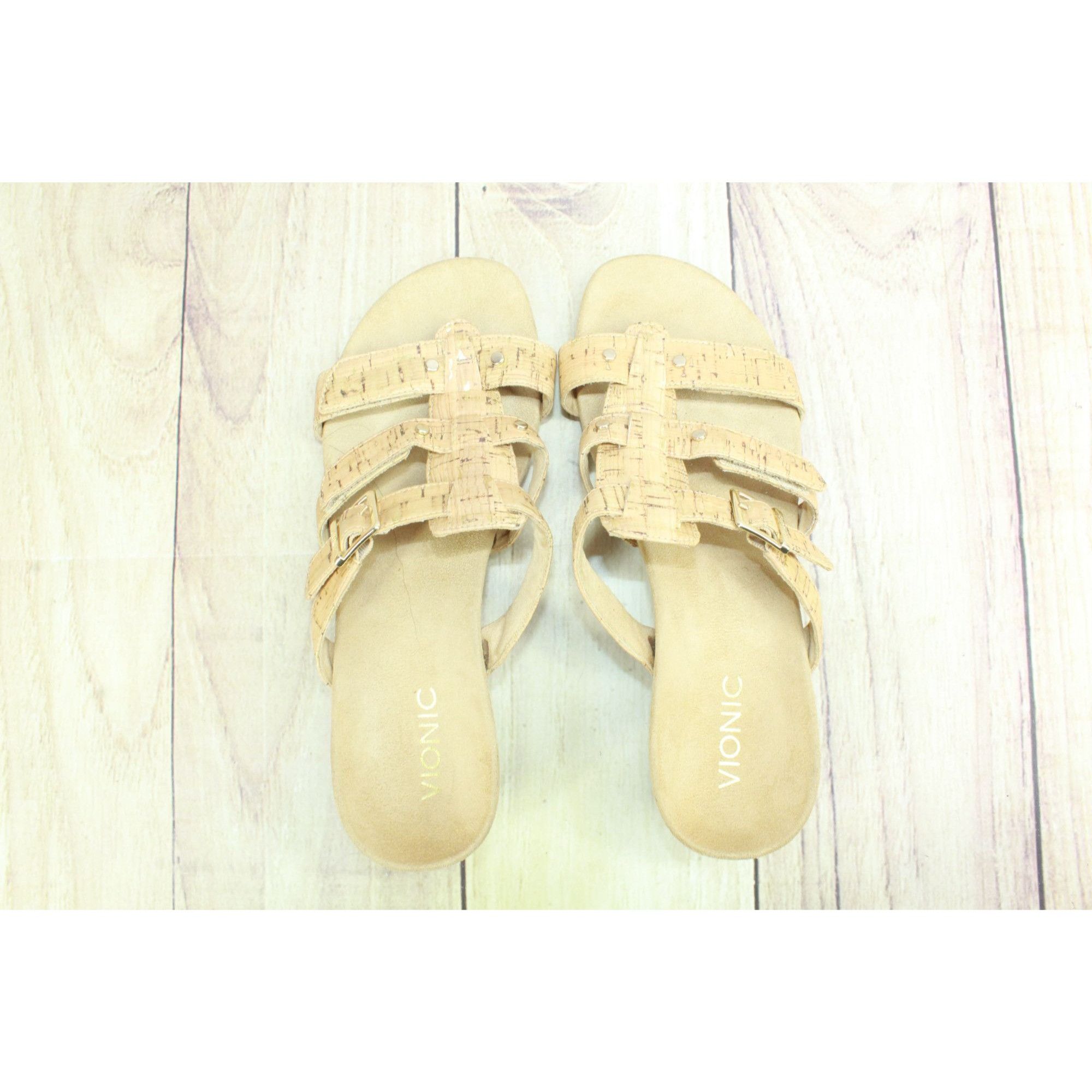 Vionic Vionic Radia Brown Leather Cork Wedge Sandals Size 9 Size US 9 / IT 39 - 7 Thumbnail
