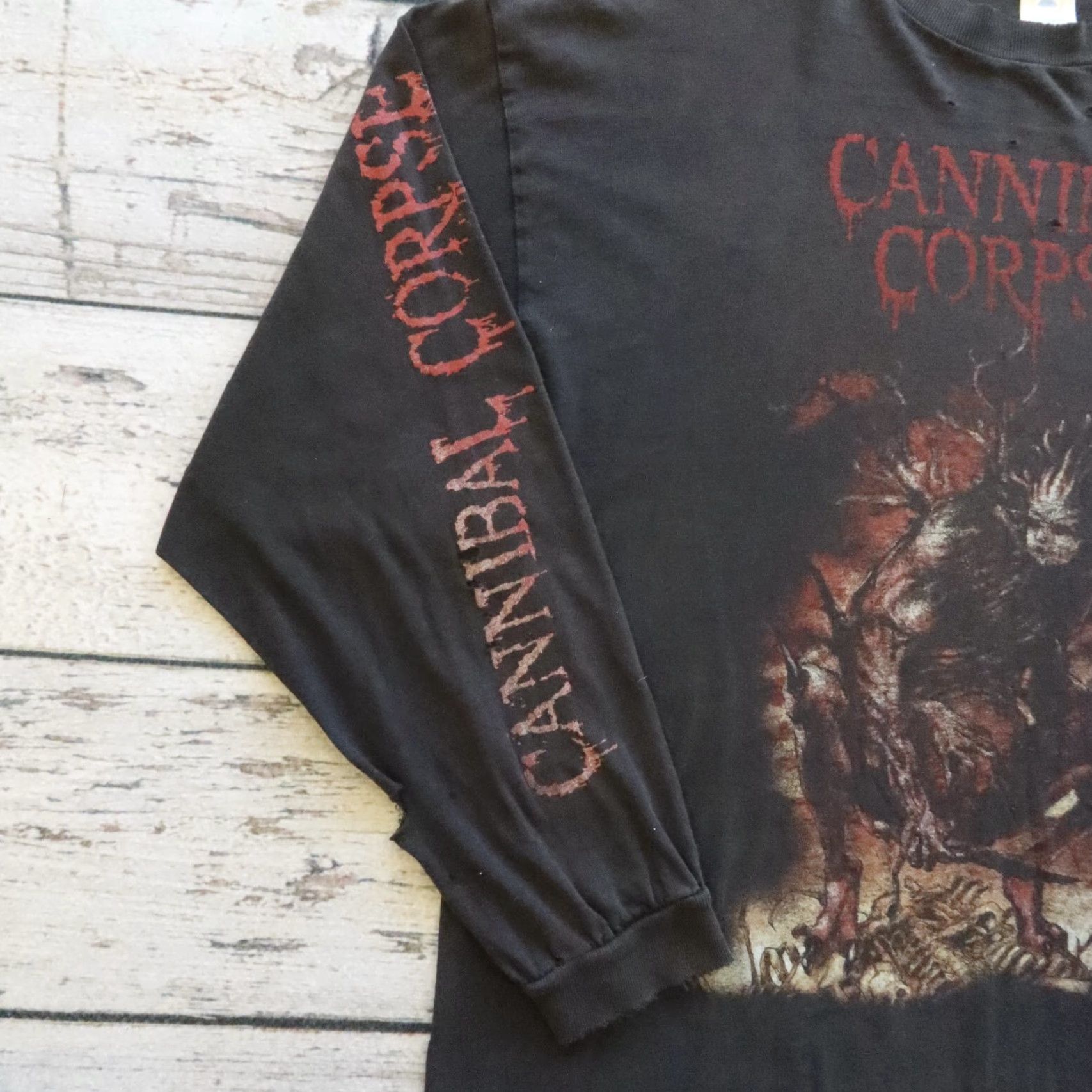 Delta VINTAGE Cannibal Corpse Bloodthrist Long Sleeve Shirt XL Black Mens Size US XL / EU 56 / 4 - 2 Thumbnail