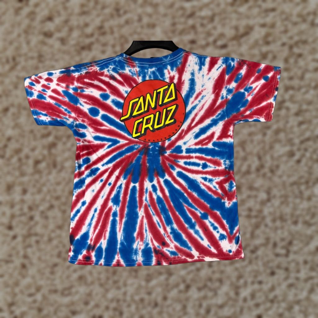 Vintage Santa Cruz Shirt Women Large Red White Blue Tie Dye USA Skate Skateboard Crew Shirt Women M Red Santa Cruz Tie Dye USA Skateboard Crew Size M / US 6-8 / IT 42-44 - 1 Thumbnail