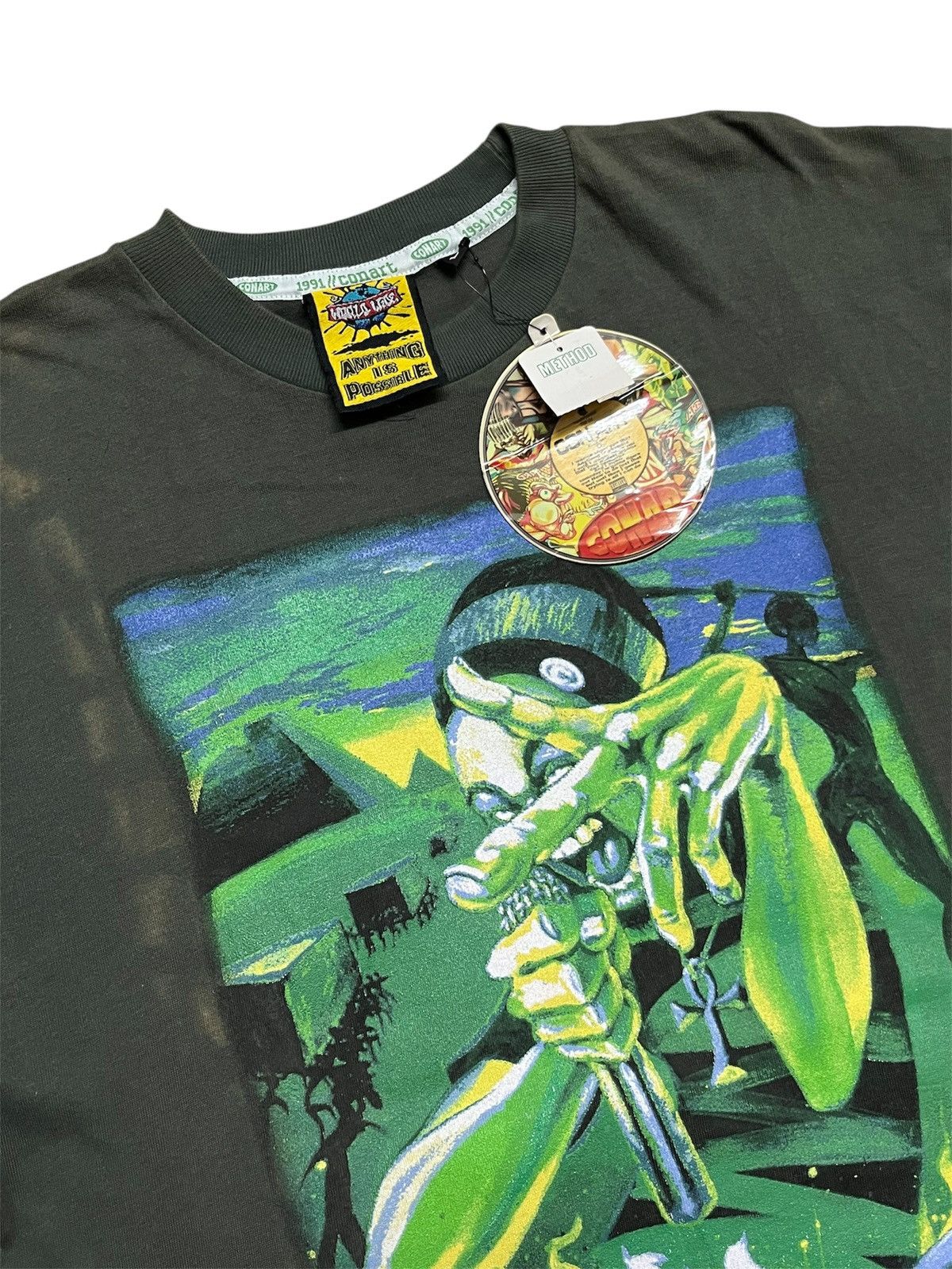 Rap Tees NOS 1991 Conart World Wide Mear One Graffiti Art Rap T-Shirt Size US L / EU 52-54 / 3 - 3 Thumbnail