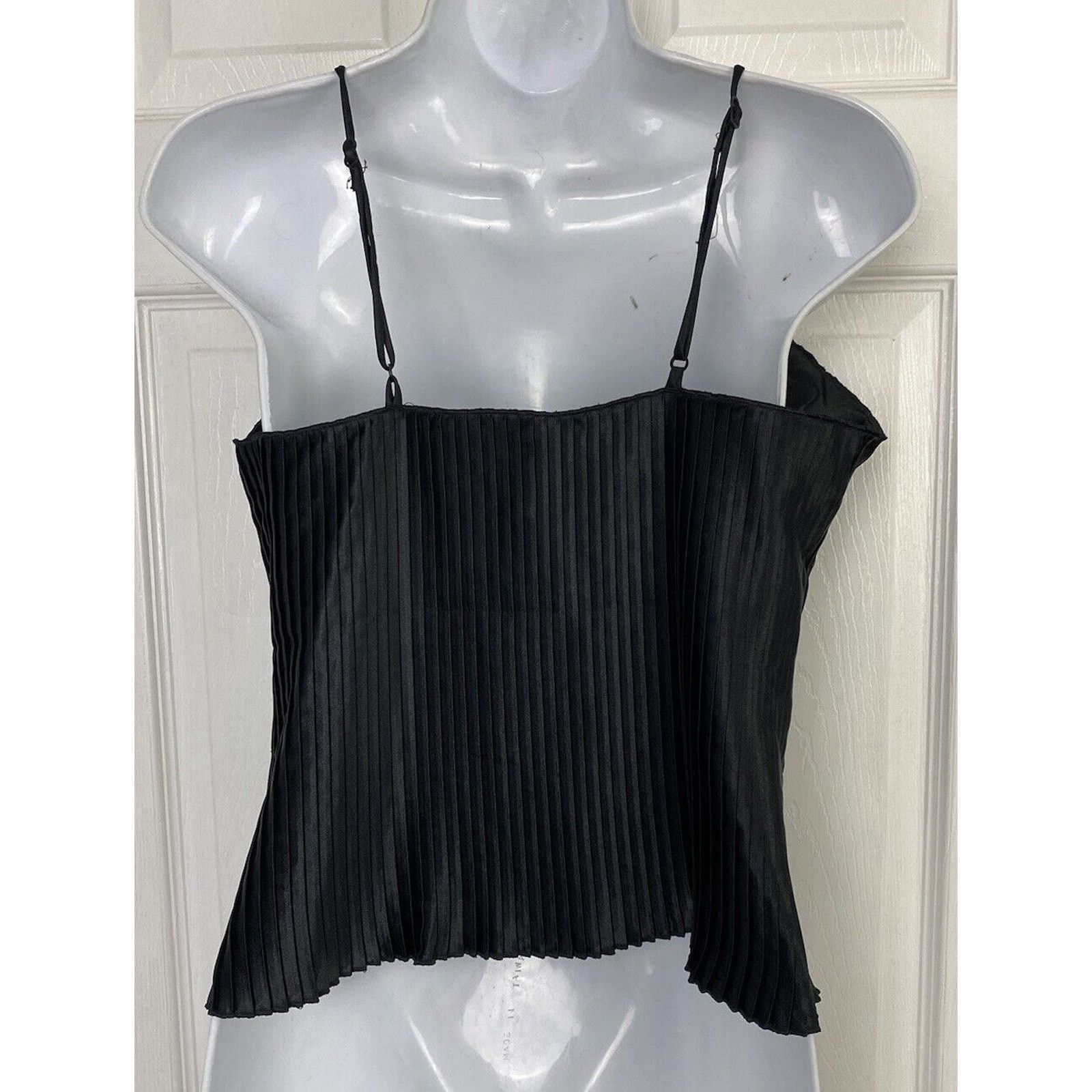 Other Ilise Stevens Tank Top Crinkle Black Silky USA Blouse Size S / US 4 / IT 40 - 4 Thumbnail
