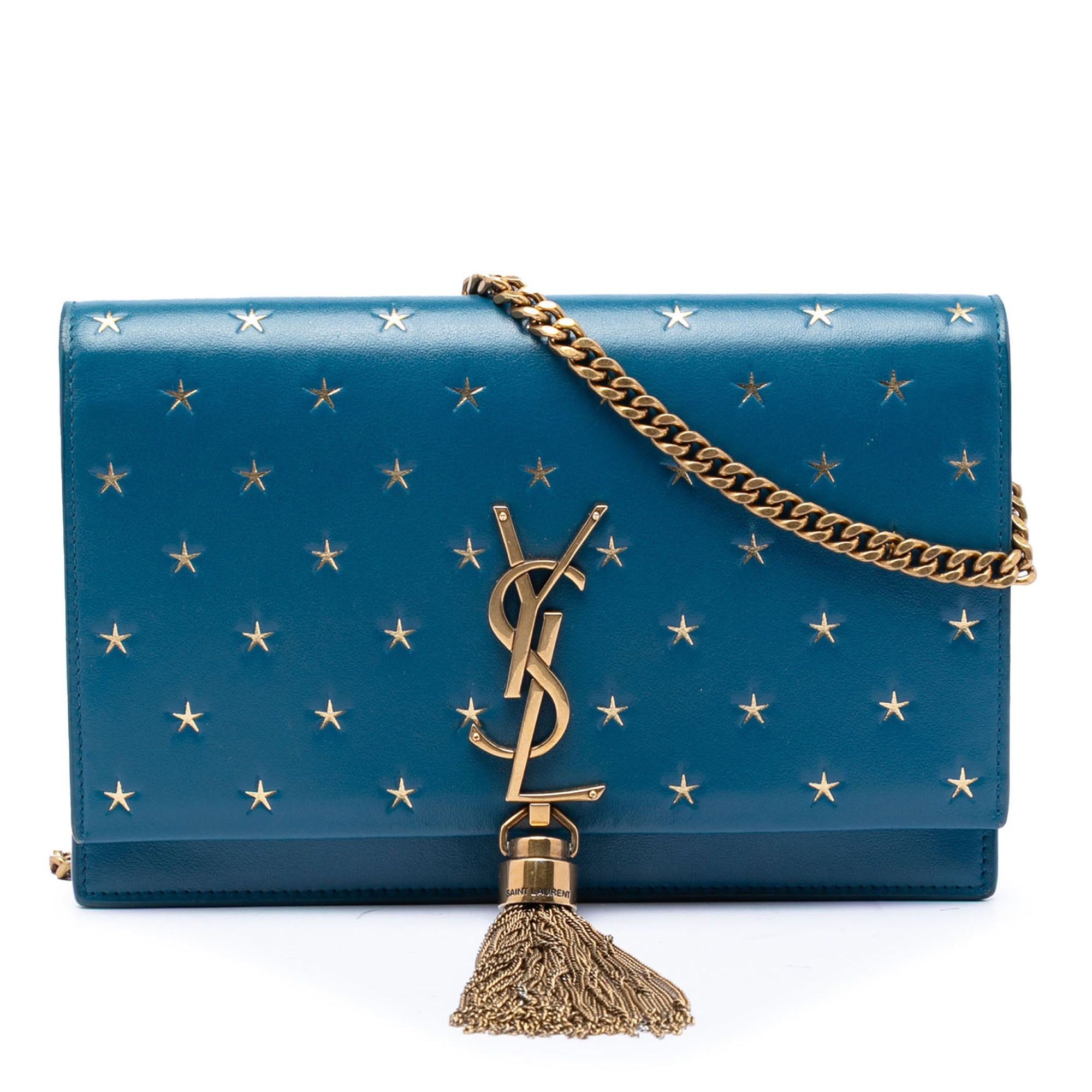 Saint Laurent Paris Calfskin Star Print Classic Monogram Kate Tassel Wallet on Chain Size ONE SIZE - 1 Thumbnail