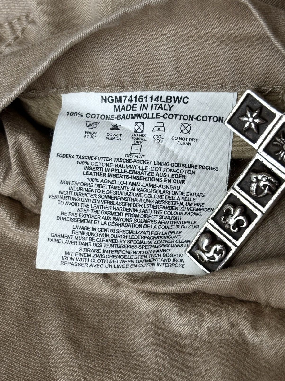 Fay Fay Utility Blazer Lambskin Leather Accent Jacket Size US M / EU 48-50 / 2 - 14 Thumbnail