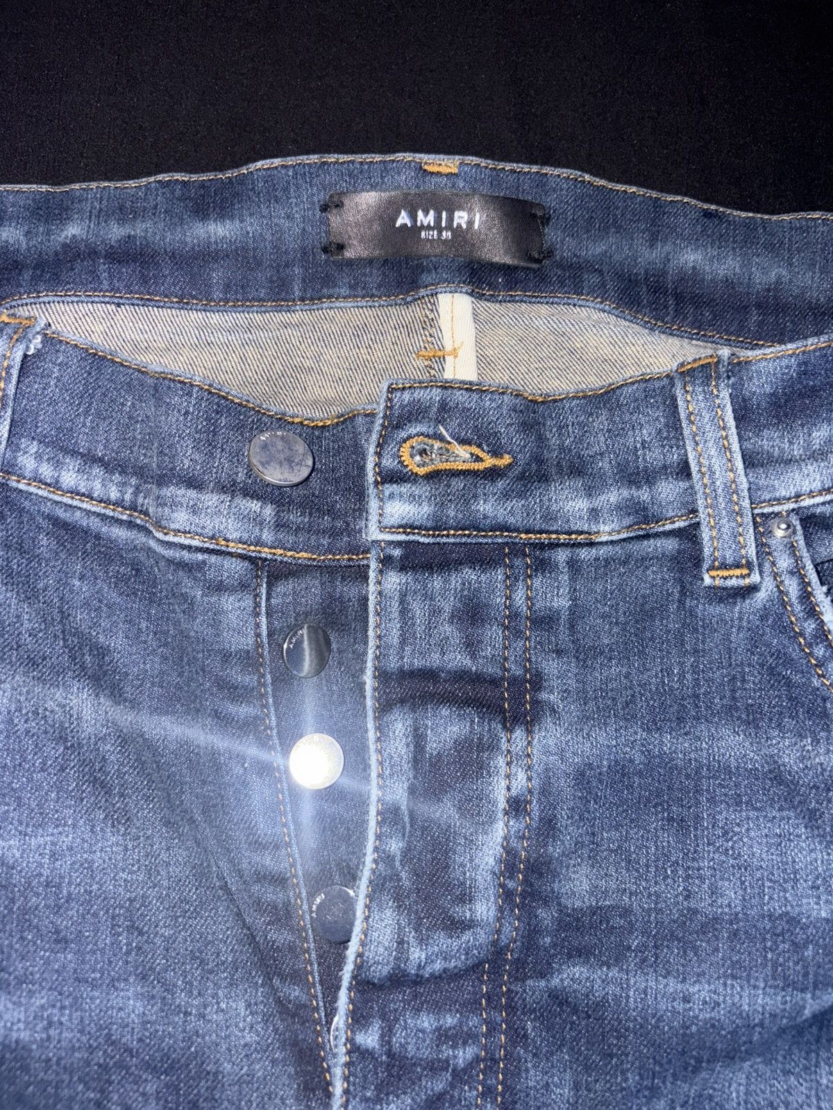 Amiri Mx1 Distressed Denim Mid-Rise Skinny Jeans Size US 38 / EU 54 - 3 Thumbnail