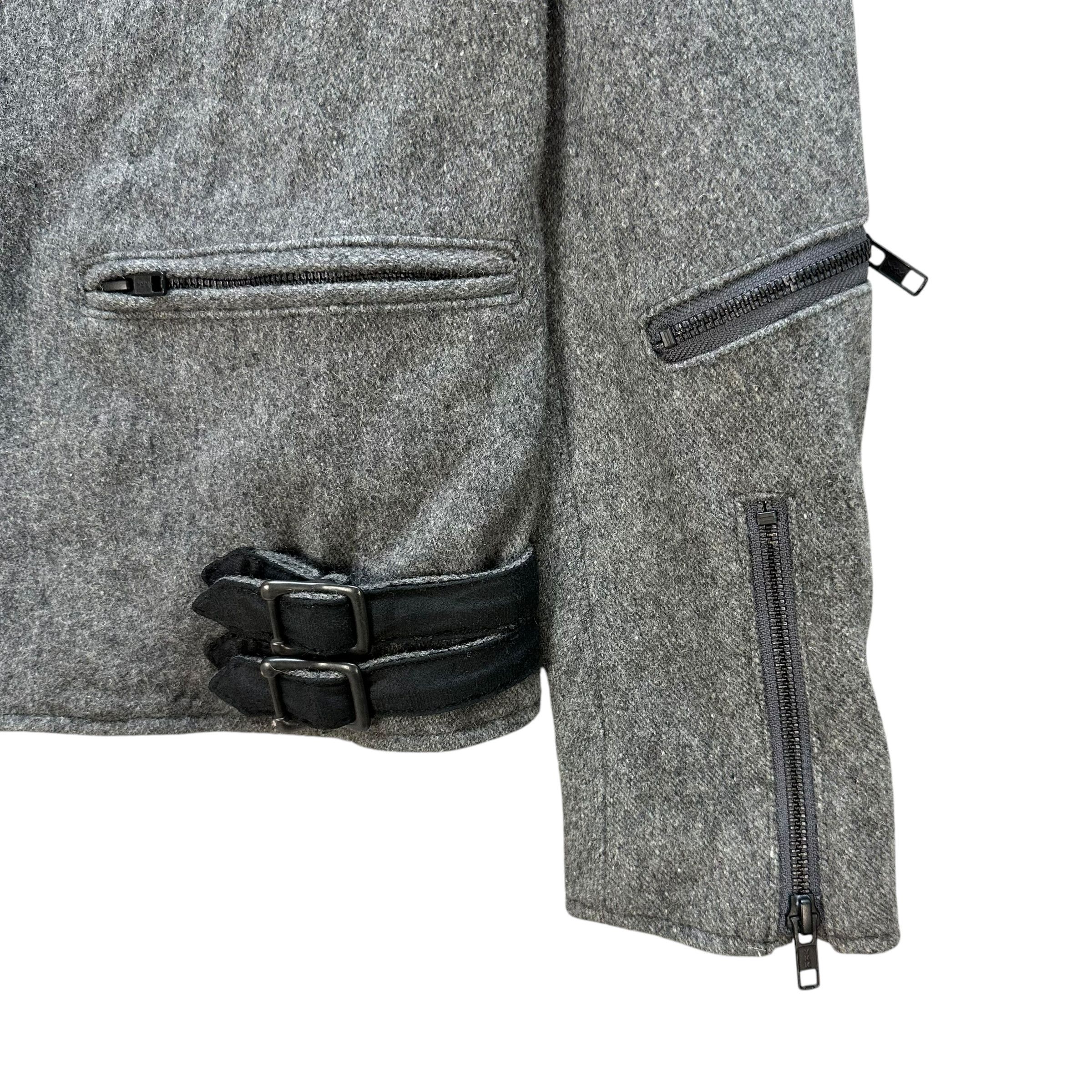 monkey time MONKEY TIME Gray Wool Double Collar Jacket #A72-1752 Size US L / EU 52-54 / 3 - 5 Thumbnail