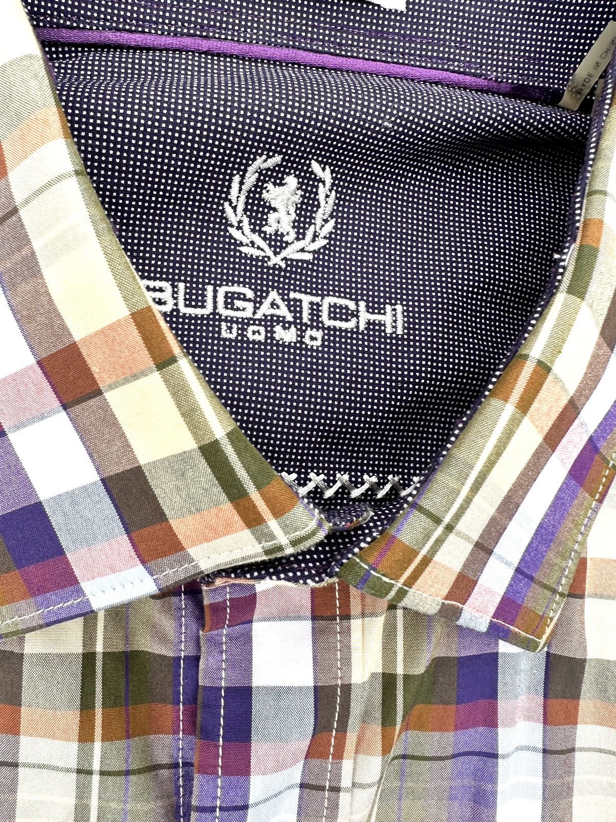BUGATCHI Bugatchi Shirt Men Size Large Shaped Fit Plaid Flip cuff Size US L / EU 52-54 / 3 - 3 Thumbnail