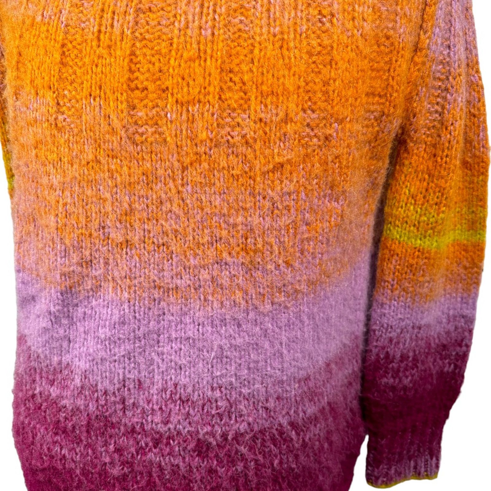 Anthropologie Anthropologie Womens Sweater Orange Pink Ombre Chunky XXS Size XXS / US 00 / IT 34 - 5 Thumbnail