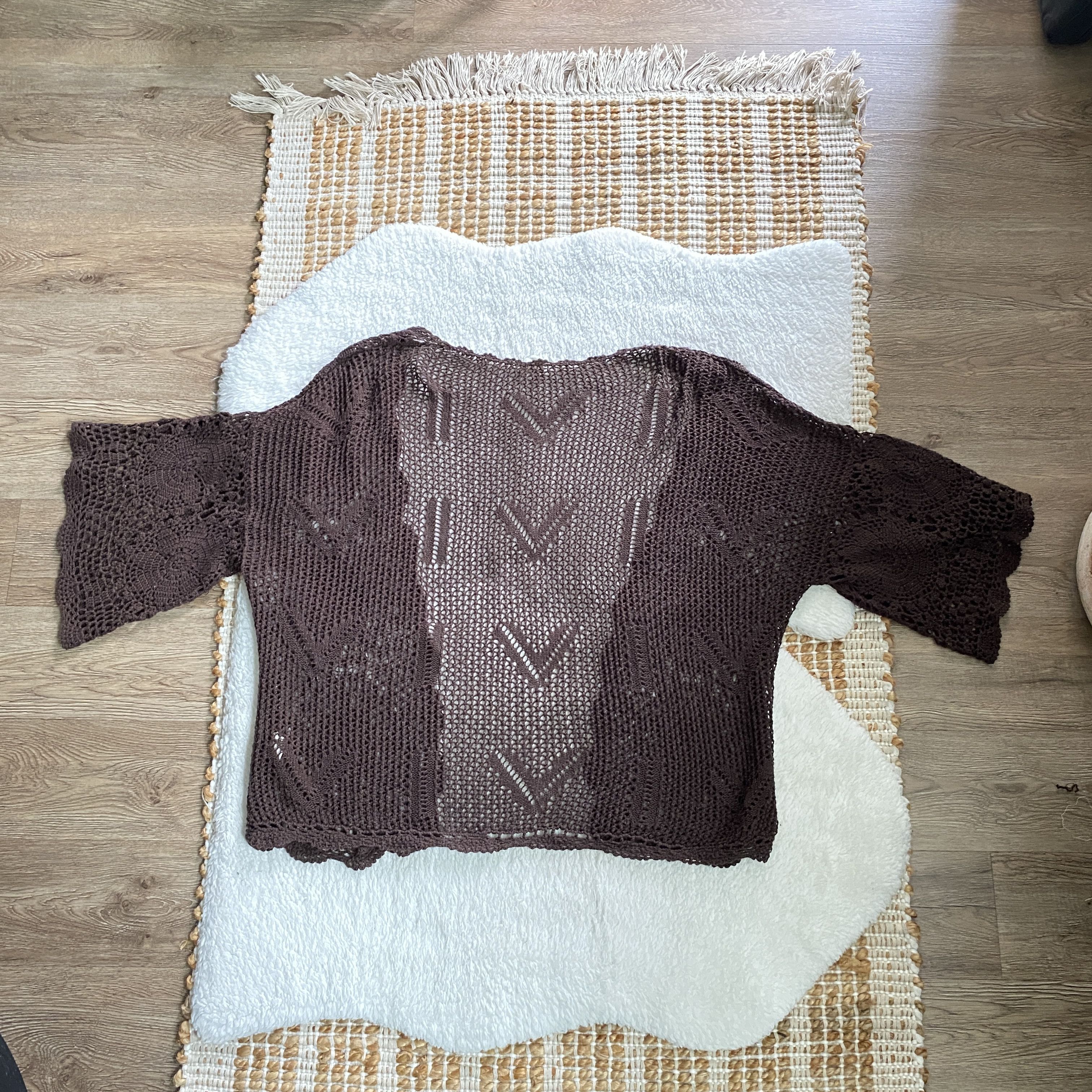 Other Boho Crochet Open Cardigan Sweater – Willow & Clay Size L / US 10 / IT 46 - 7 Thumbnail