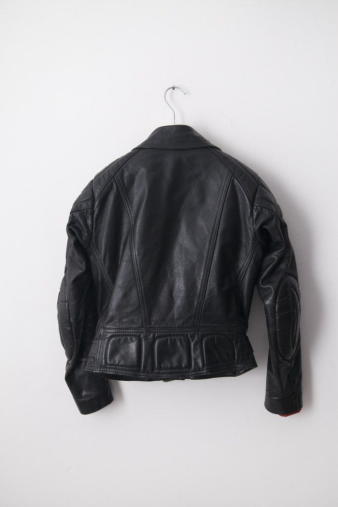 Vintage 1980's Damen Leather biker jacket Size S / US 4 / IT 40 - 3 Thumbnail