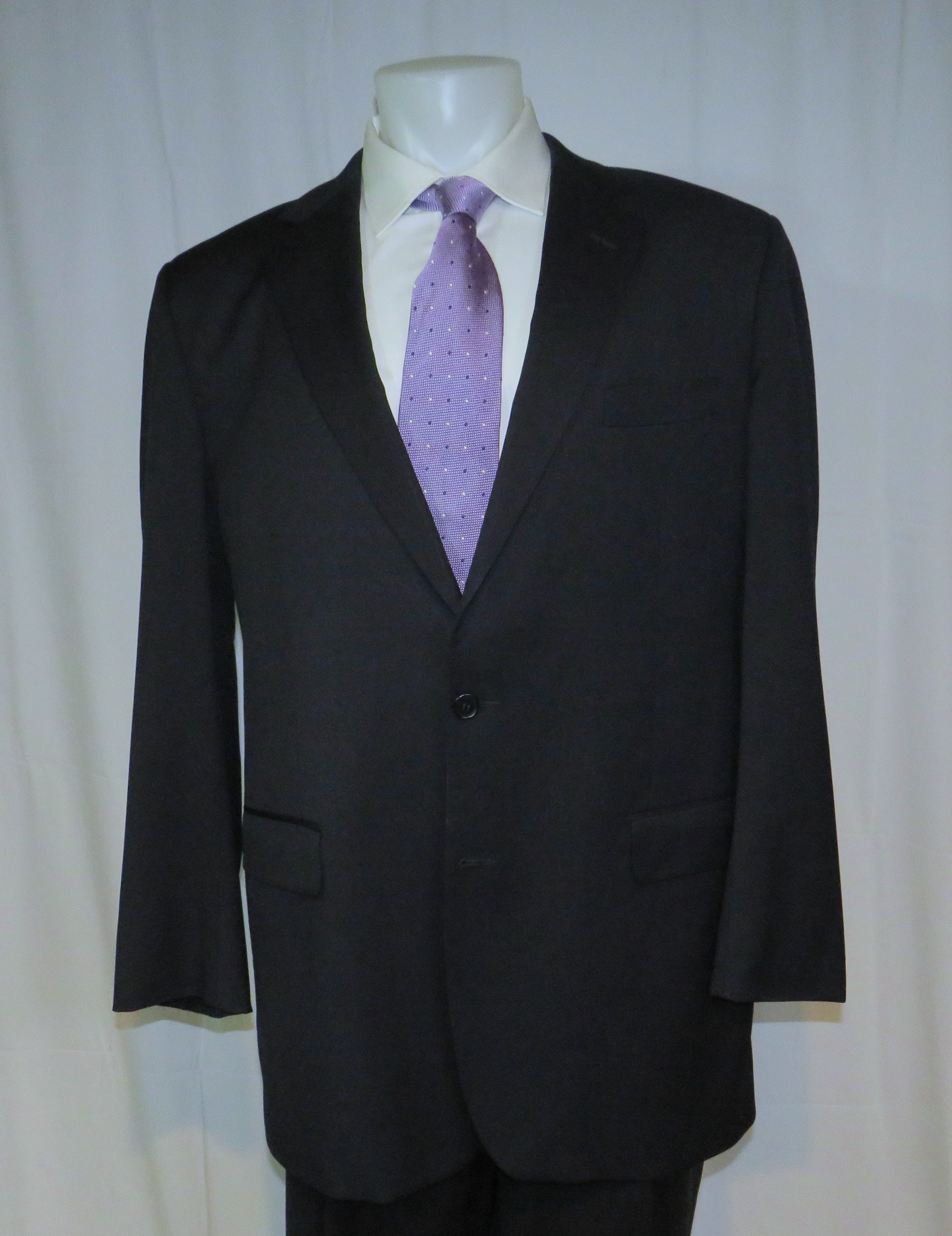 Brooks Brothers 1818 Madison x Southwick Solid Navy Two Button Suit 46XL Size 46L - 3 Thumbnail
