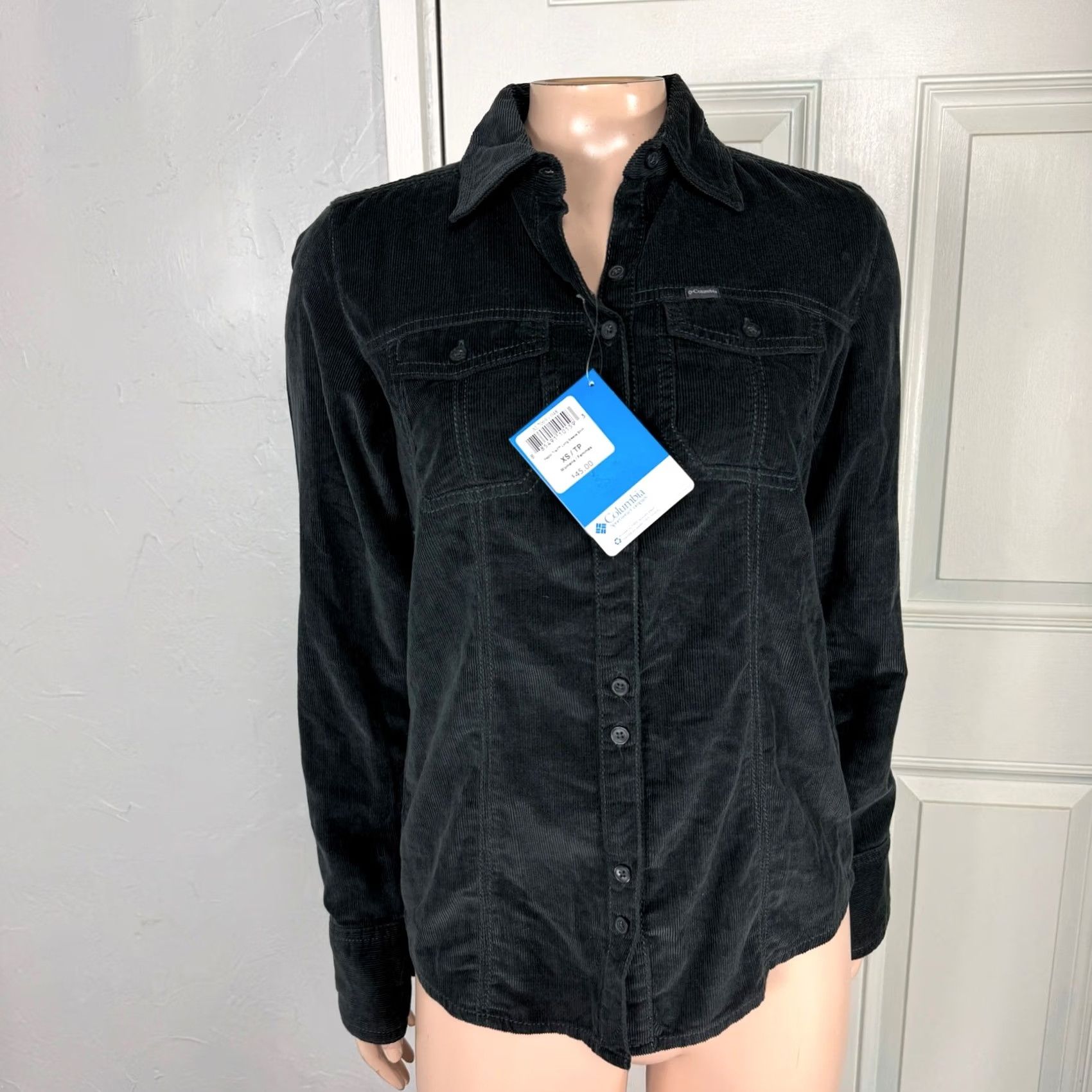 Vintage Columbia Womens Vapor Trail Long Sleeve Gray XS Corduroy Button Shirt Size XS / US 0-2 / IT 36-38 - 2 Thumbnail