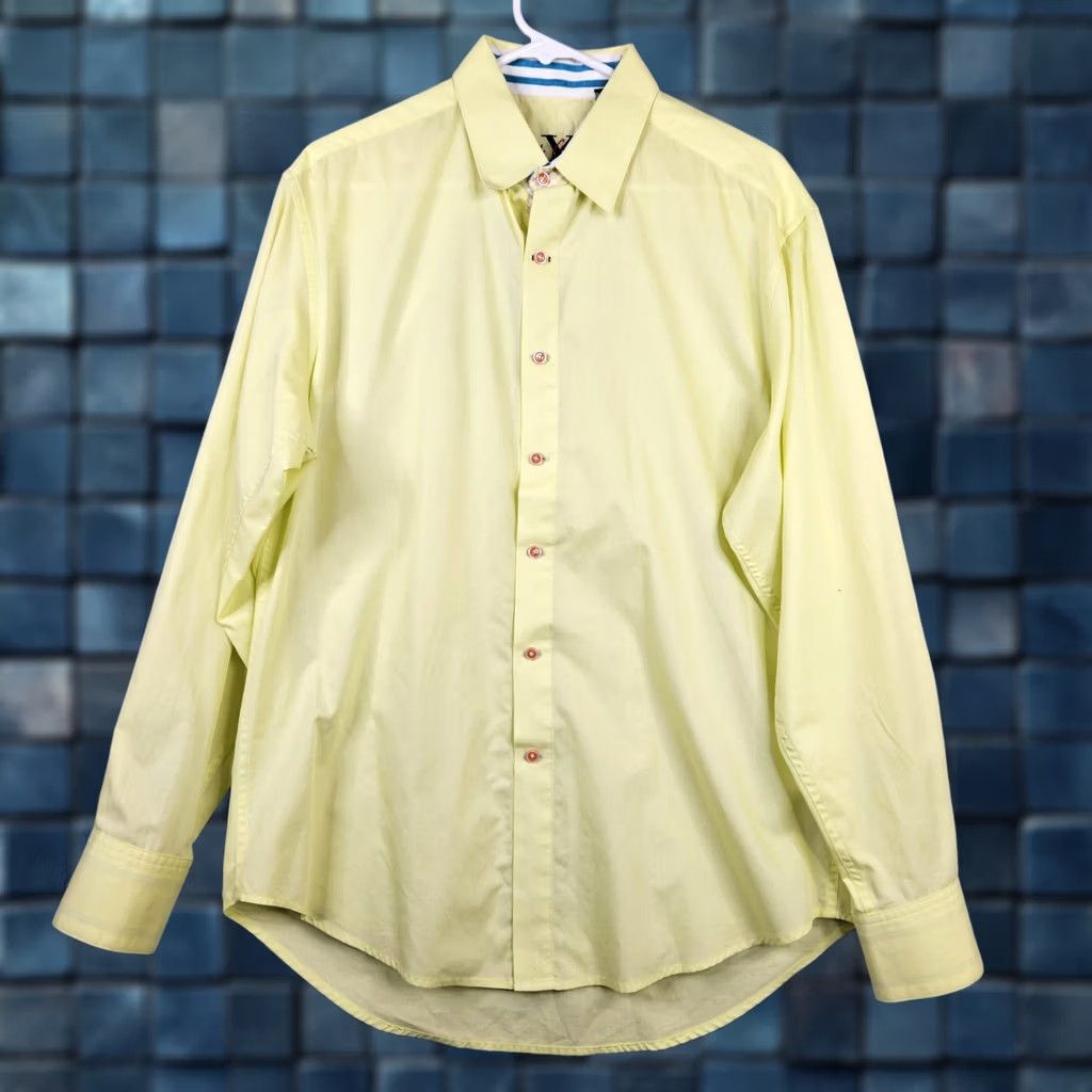 Robert Graham Robert Graham Button-Up Shirt Men's L Yellow Long Sleeve Striped Cotton Casual Shirt Size US L / EU 52-54 / 3 - 1 Thumbnail