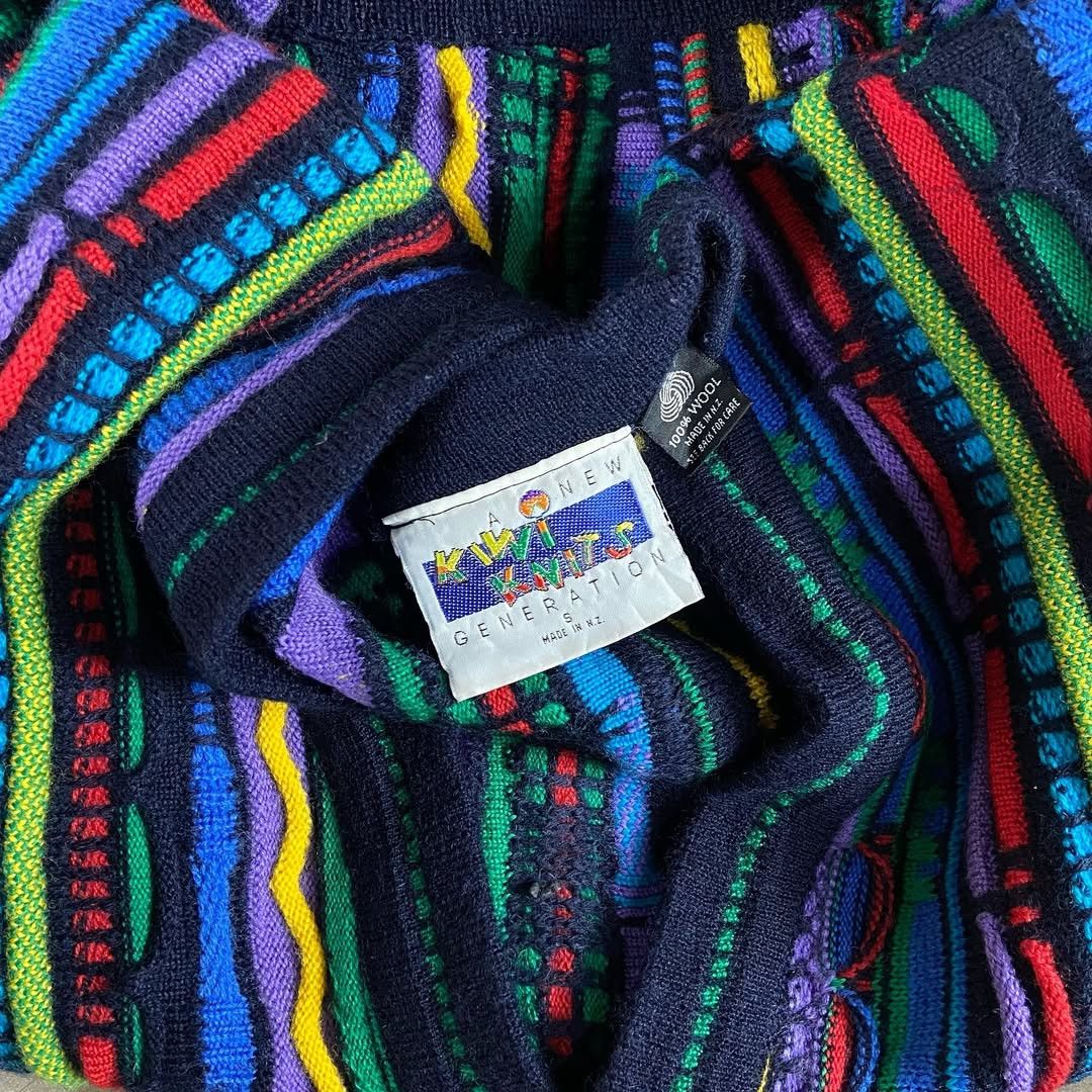 Designer × Kiwi Kiwi 3D coogi style Knit Cardigan Size US S / EU 44-46 / 1 - 7 Thumbnail