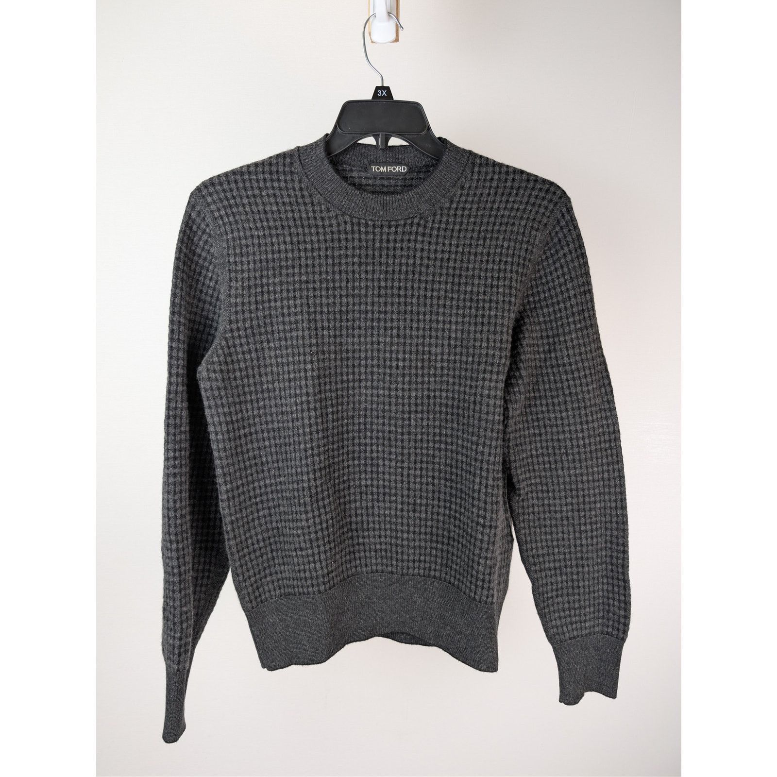 Tom Ford o1rshd1 CC20 checkered crewneck sweater in Grey Size US M / EU 48-50 / 2 - 8 Thumbnail