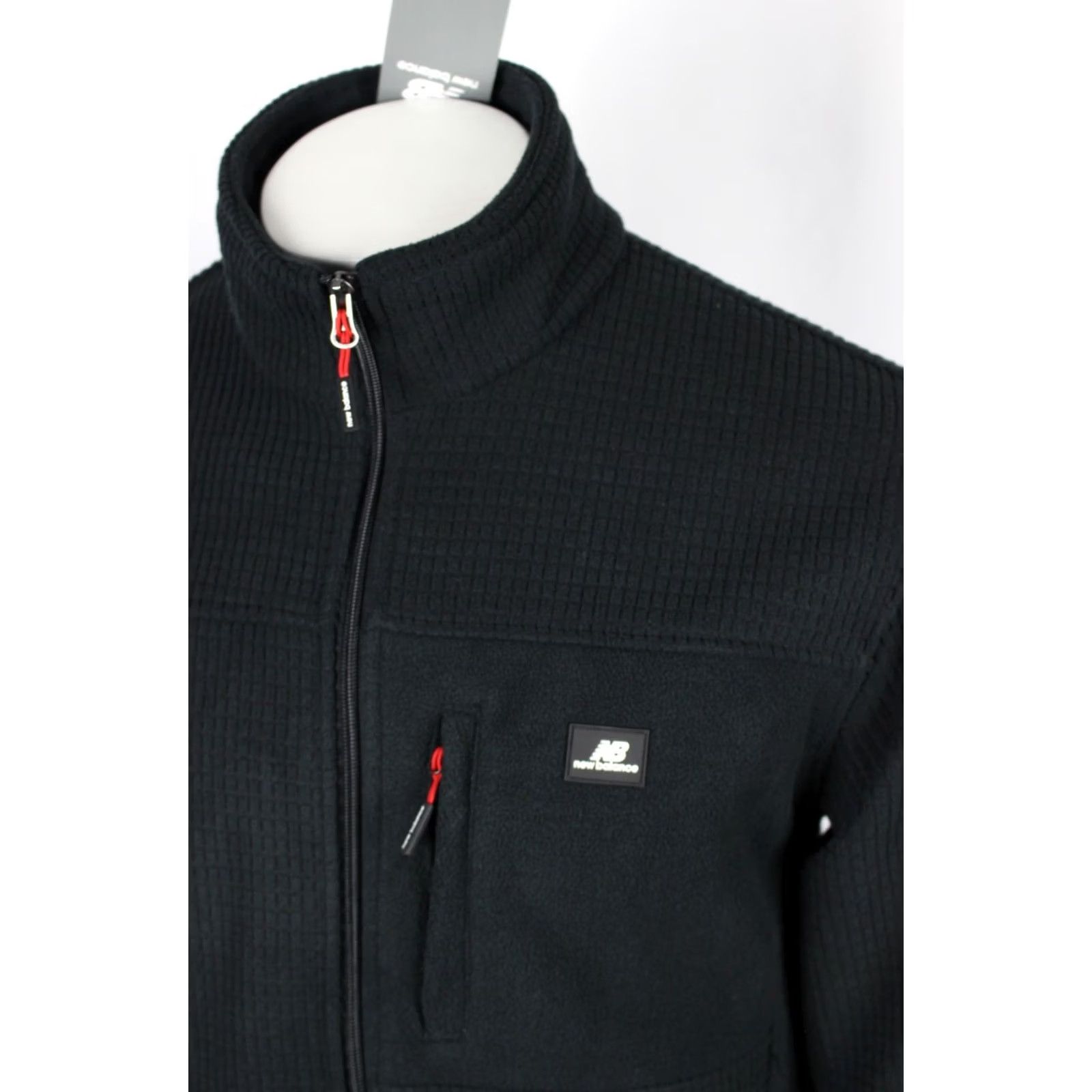 New Balance New Balance Men's Textured Fleece Full Zip Jacket S Small Black Zip Pocket Size US S / EU 44-46 / 1 - 3 Thumbnail