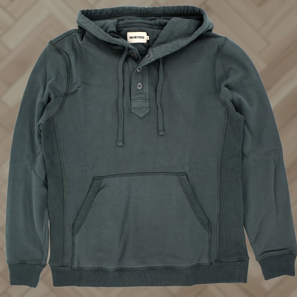 Taylor Stitch Taylor Stitch Hoodie, Men's The Fillmore Snap Hoodie In Deep Sea Terry XS Dark Green - Hoodie, Men, XS Size US XS / EU 42 / 0 - 1 Thumbnail