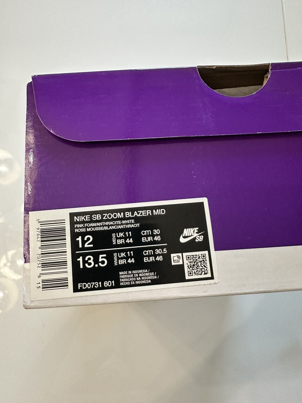 Nike Nike SB Zoom Blazer Mid Pink Size US 12 / EU 45 - 10 Thumbnail
