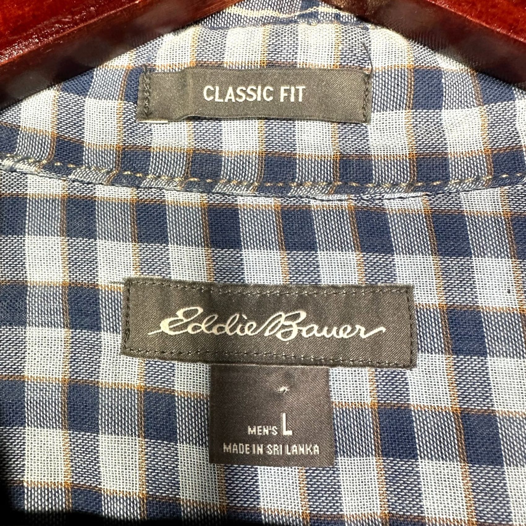 Eddie Bauer Eddie Bauer Shirt Mens L Classic Blue Plaid Cotton Button-Down Pocket Size US L / EU 52-54 / 3 - 6 Thumbnail
