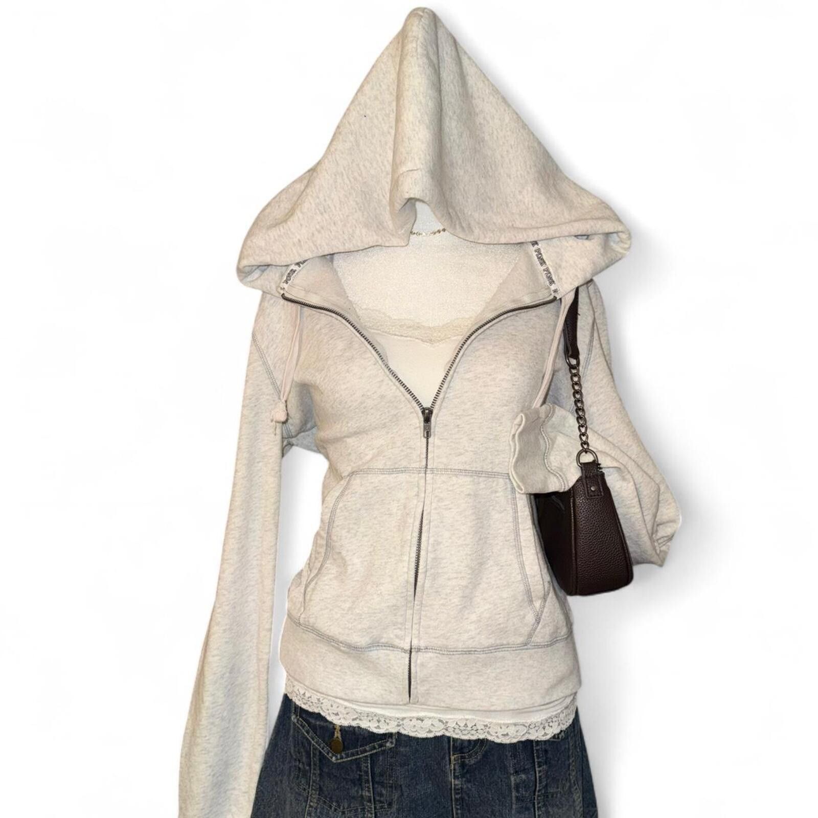 Other VINTAGE Gray Victoria's Secret Y2K Hoodie Size L / US 10 / IT 46 - 1 Thumbnail