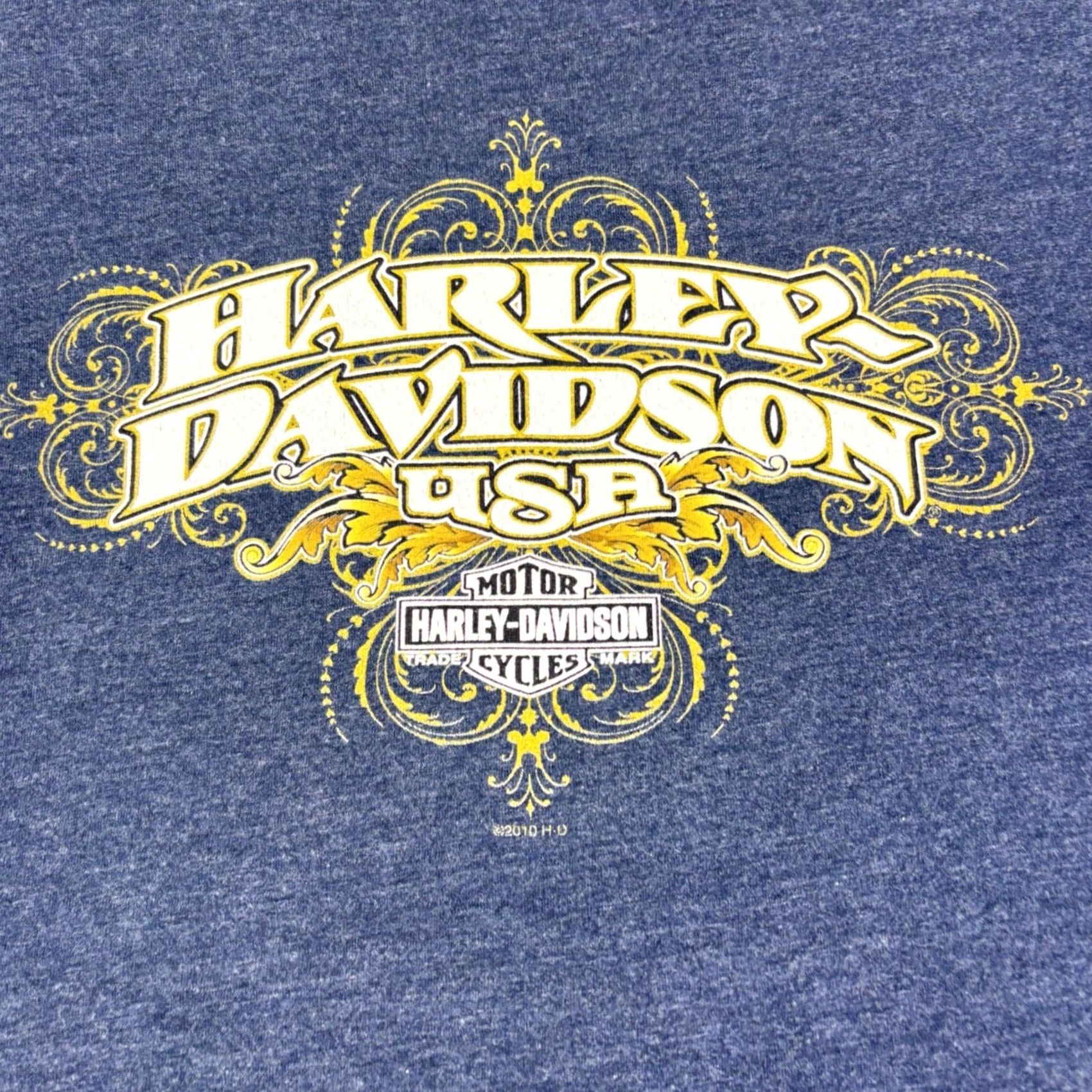 Harley Davidson Harley-Davidson T-Shirt Womens Small Blue Heather 2010 Graphic Country Sweden Goteborg Harley-Davidson Logo Casual Size S / US 4 / IT 40 - 7 Thumbnail